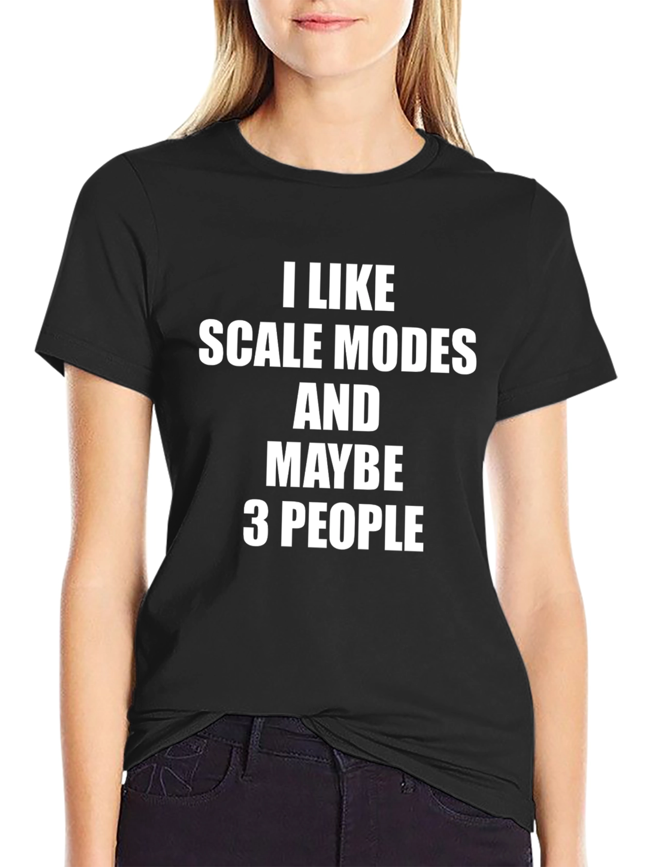 Black Scale Modes & Maybe 3 People Graphic T-Shirt view 2