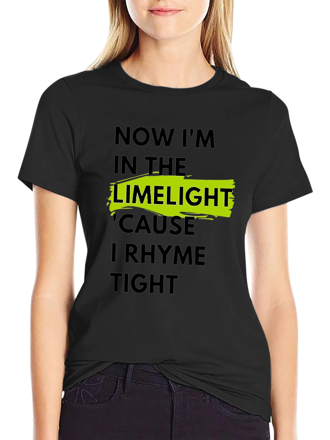 Black LimeLight Rhyme Tight Black T-Shirt view 2