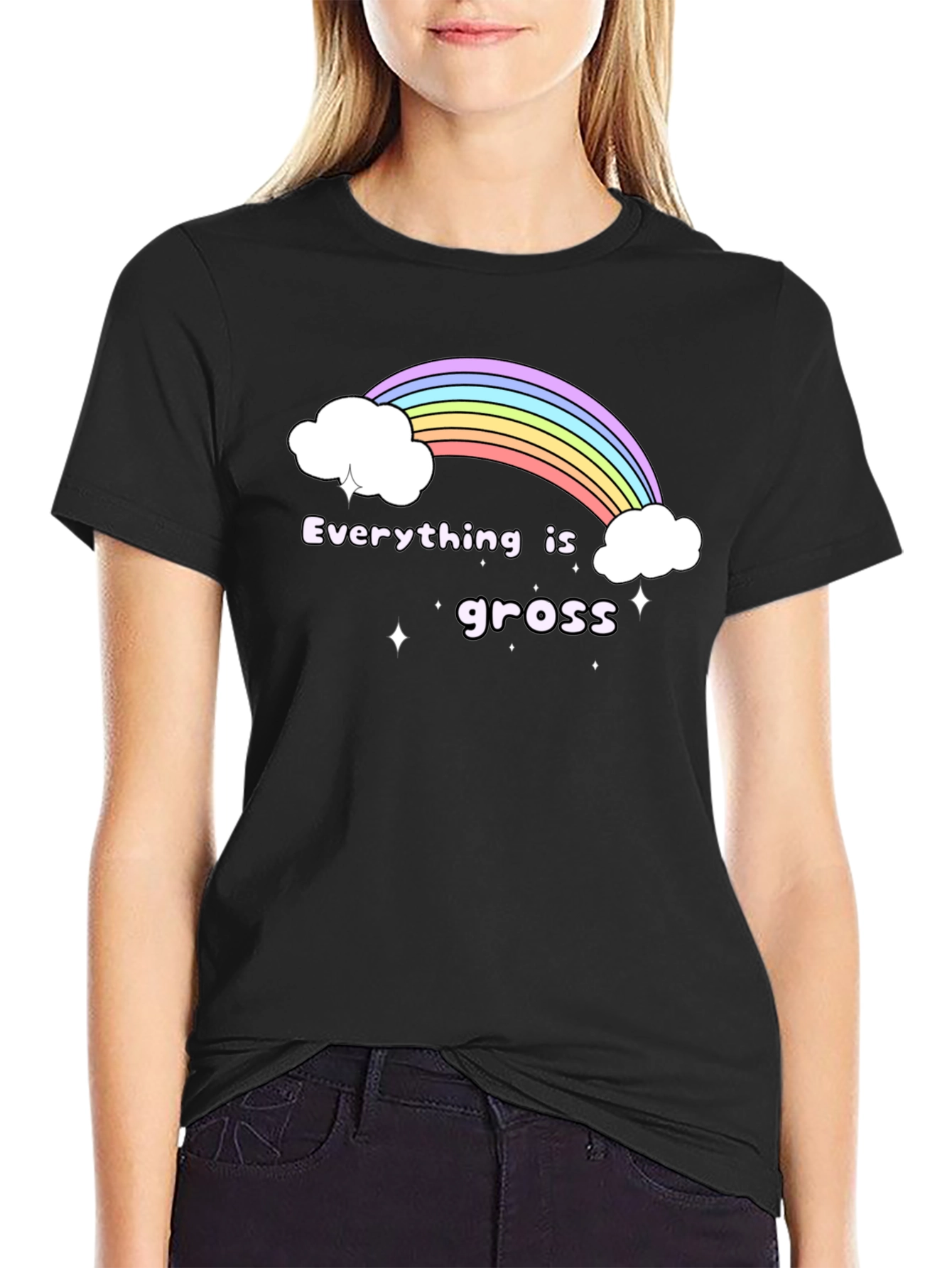 Black Everything is Gross Rainbow T-Shirt - Black Graphic Tee view 2