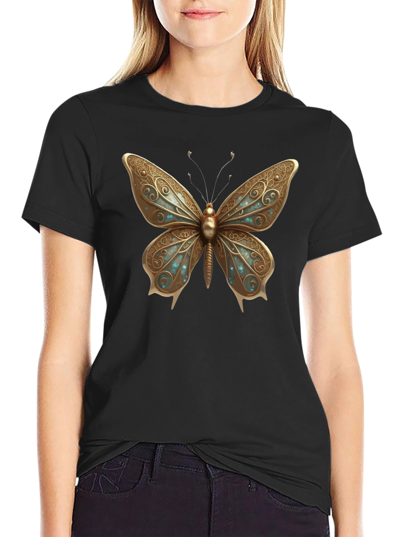 Black Butterfly Graphic Tee - Stylish Menswear view 2