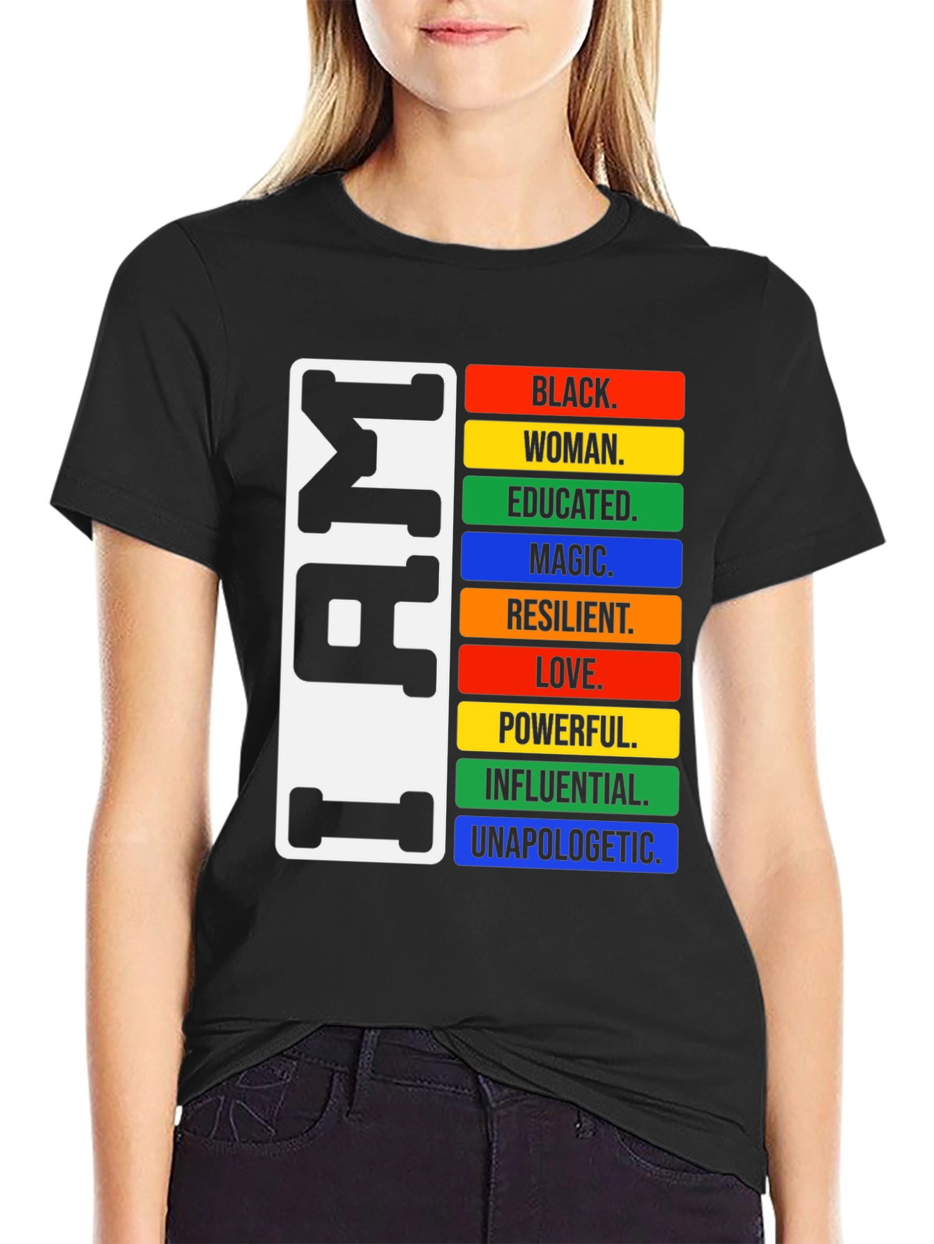 Black I AM Black Woman T-Shirt view 2