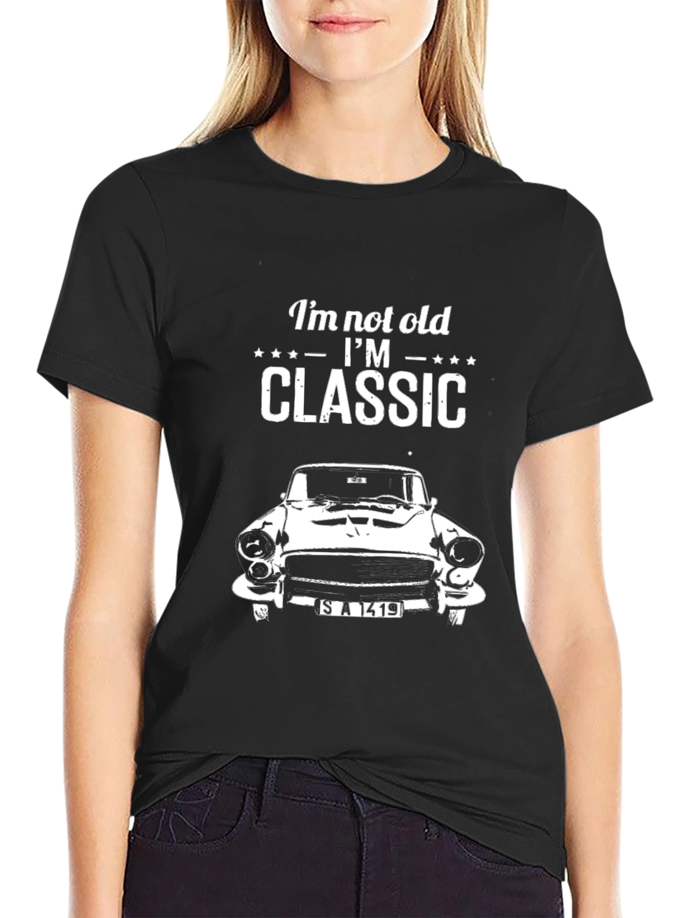 Black Classic Car T-Shirt - I'm Not Old, I'm Classic view 2