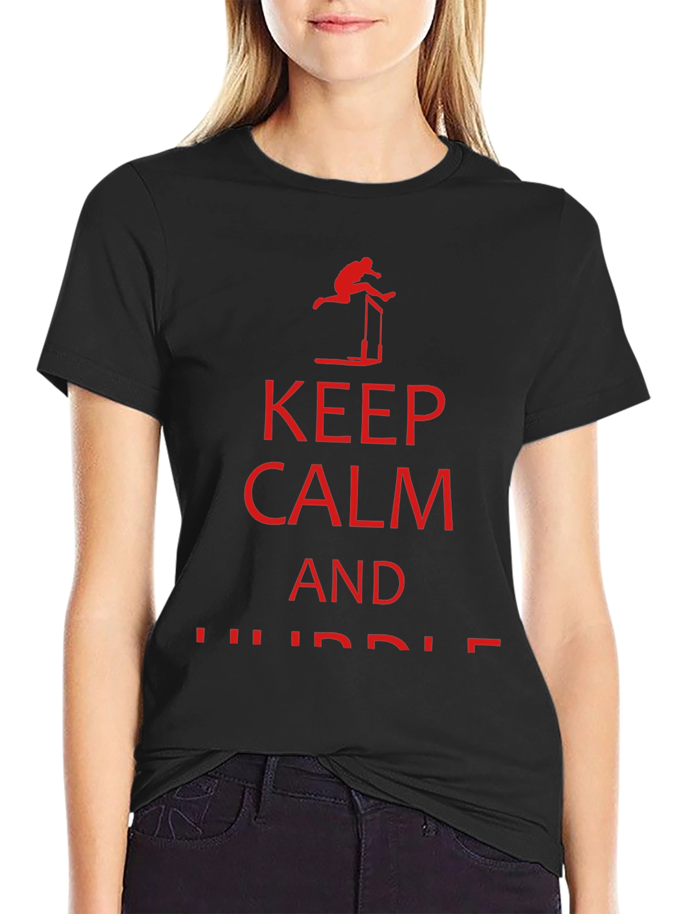Black Keep Calm and Hurdle Black T-Shirt view 2