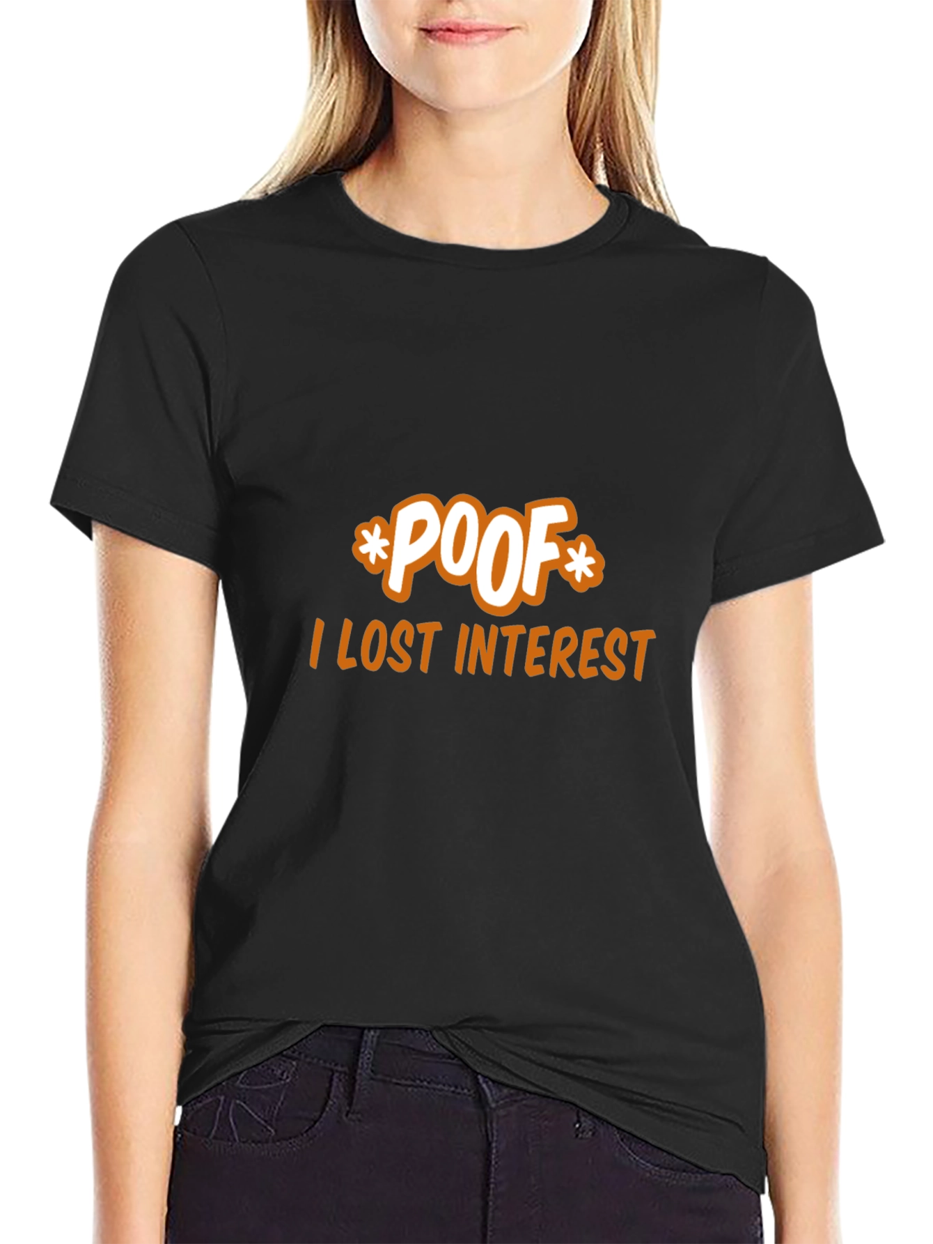 Black "POOF I Lost Interest" Graphic Print Tee view 2