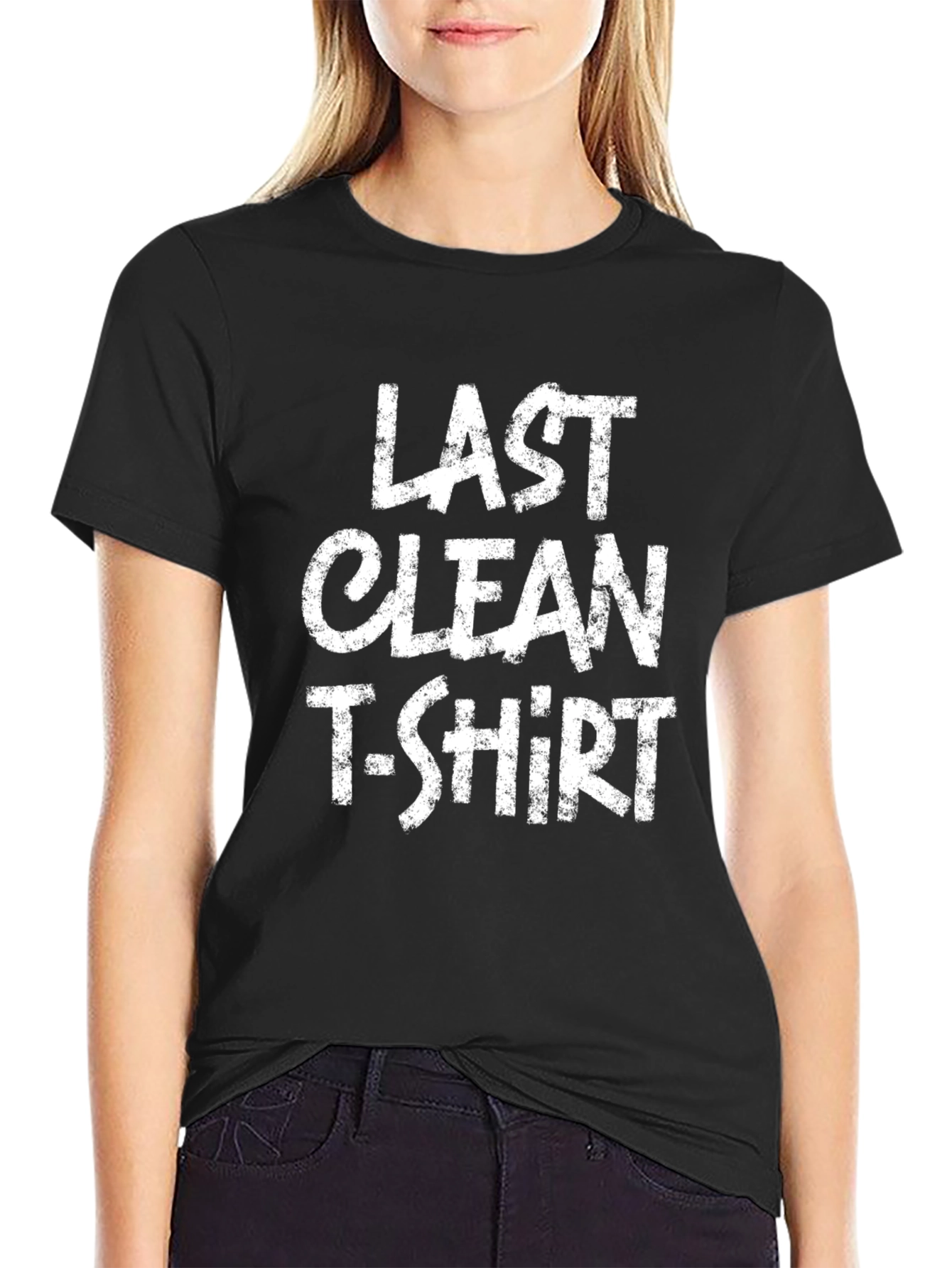 Black Last Clean T-Shirt - Funny Graphic Tee view 2