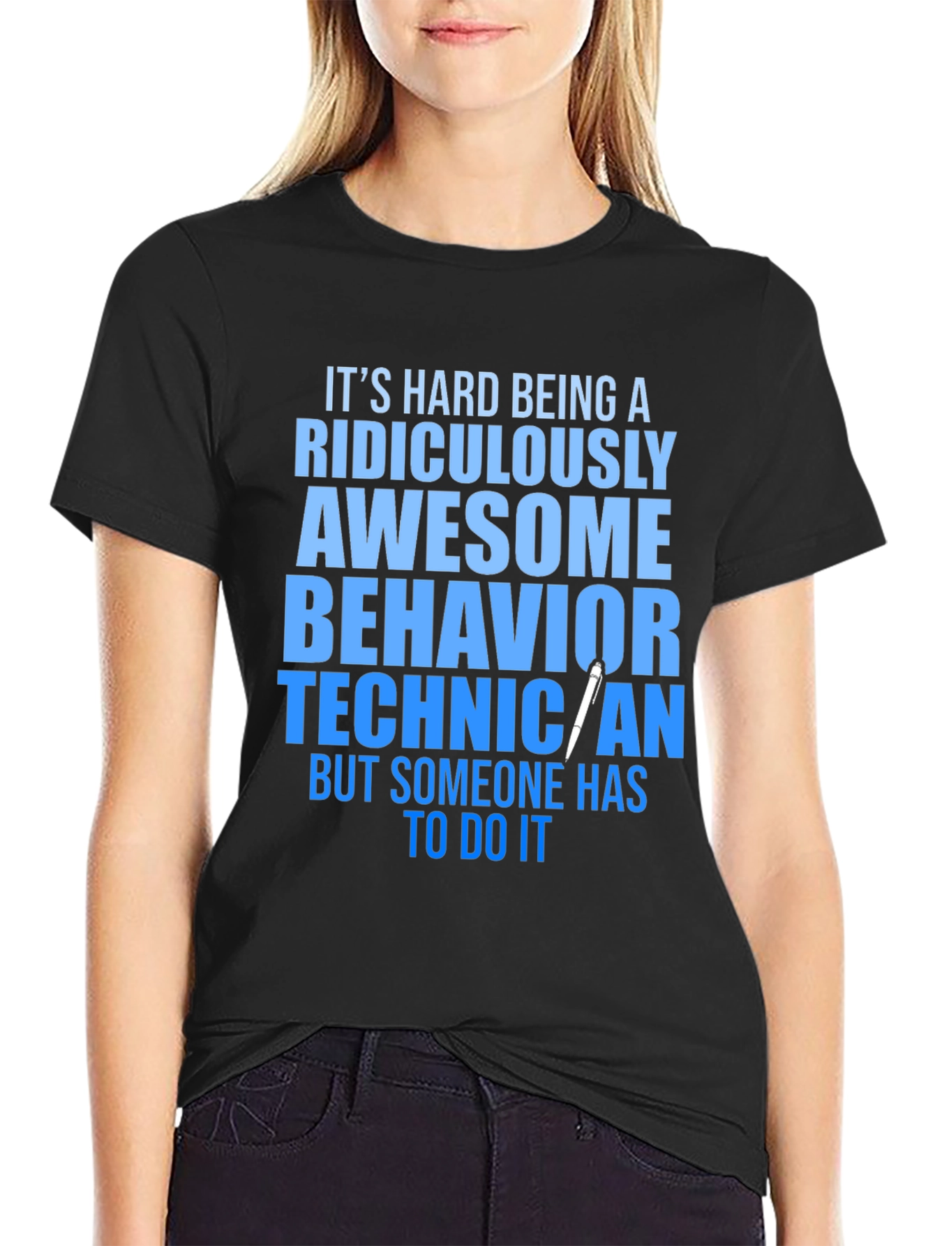 Black Ridiculously Awesome Behavior Technician T-Shirt view 2