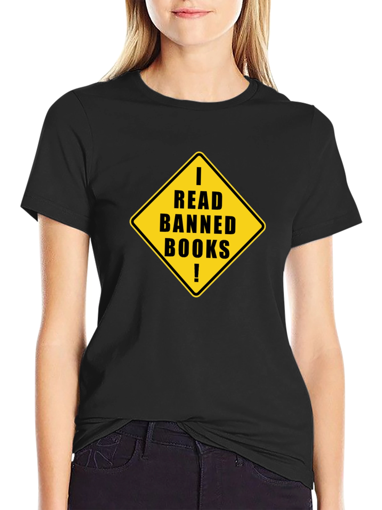 Black I Read Banned Books T-Shirt - Black view 2