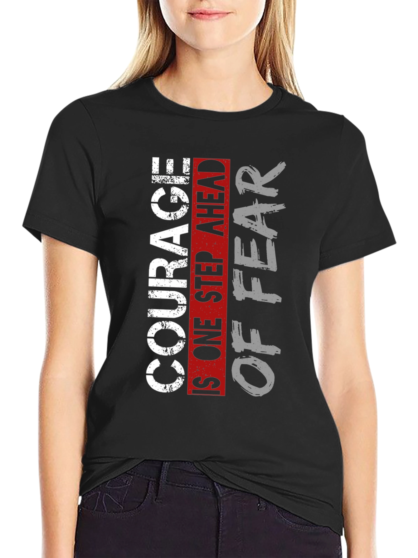 Black Courage Over Fear Graphic T-Shirt view 2