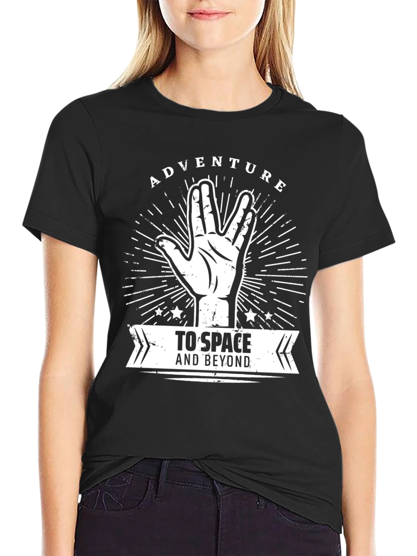 Black Adventure to Space and Beyond Black T-Shirt view 2