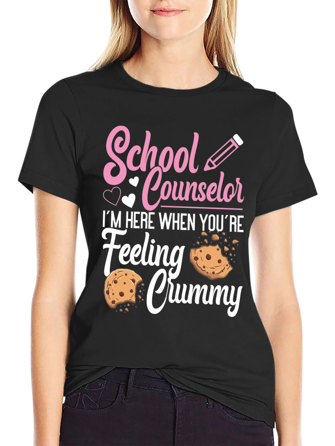 Black School Counselor Crummy Cookie T-Shirt view 2