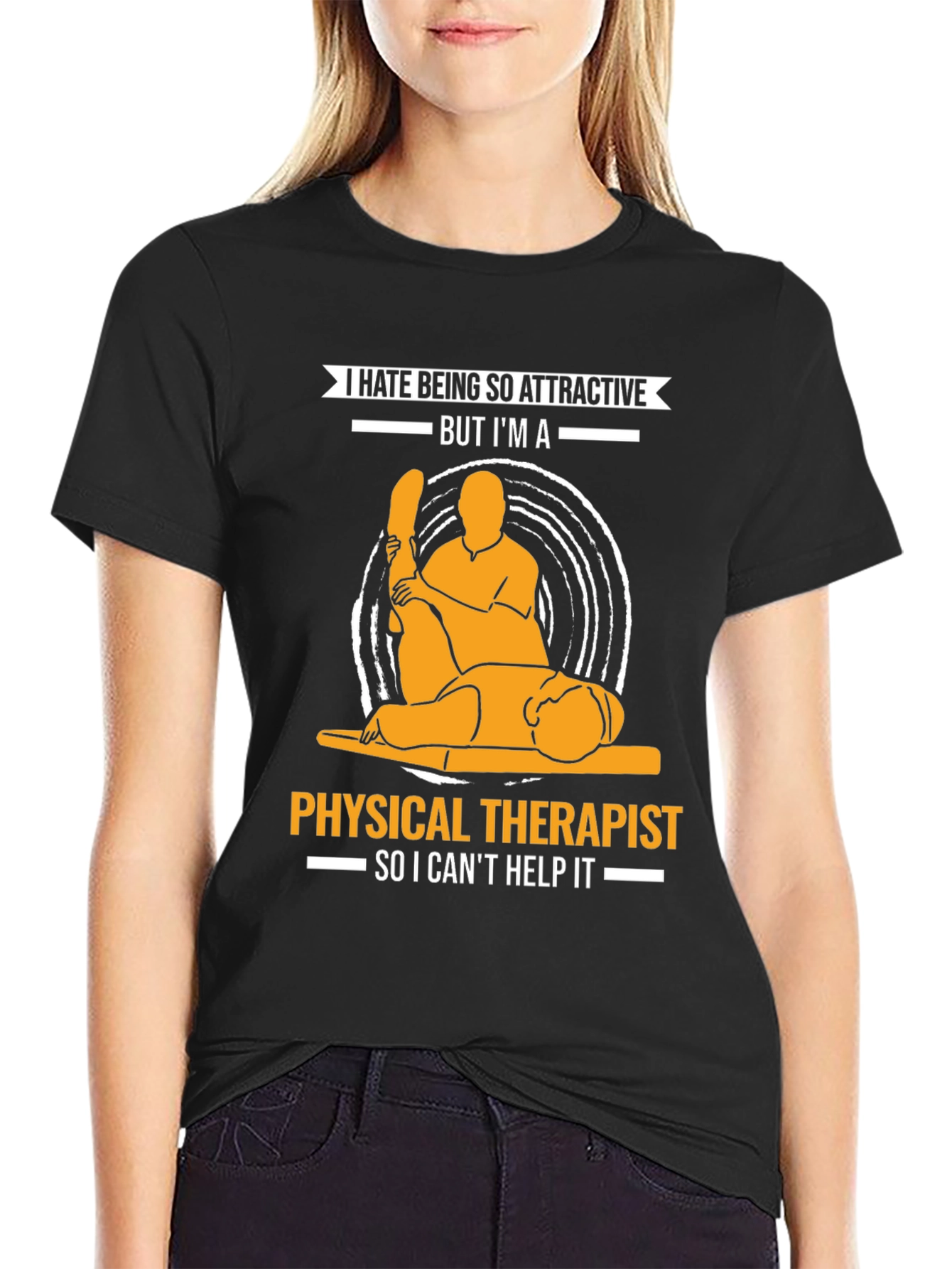 Black Attractive Physical Therapist T-Shirt view 2