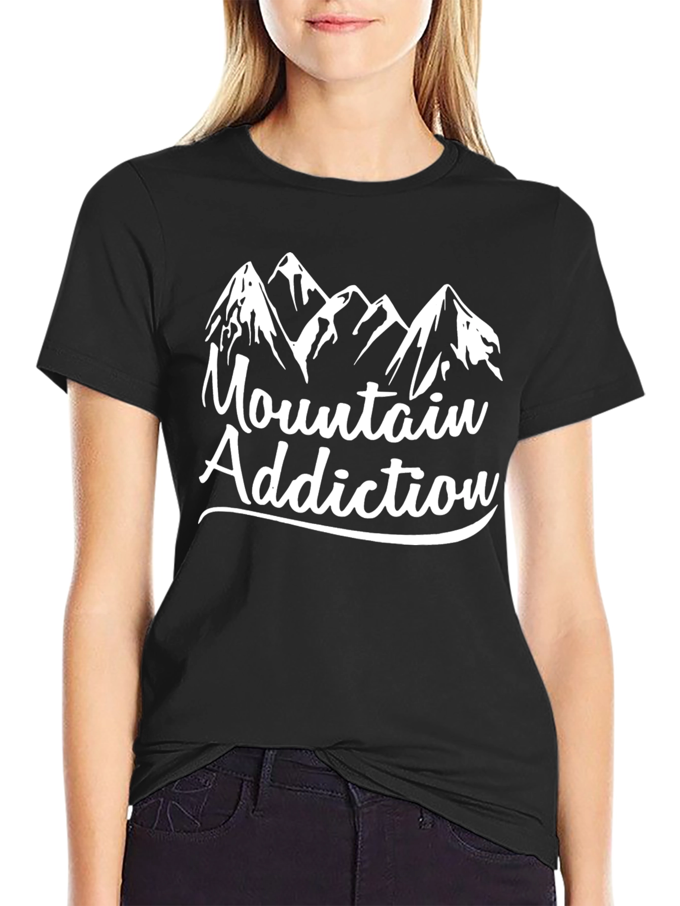 Black Mountain Addiction T-Shirt - Graphic Tee for Outdoor Lovers view 2
