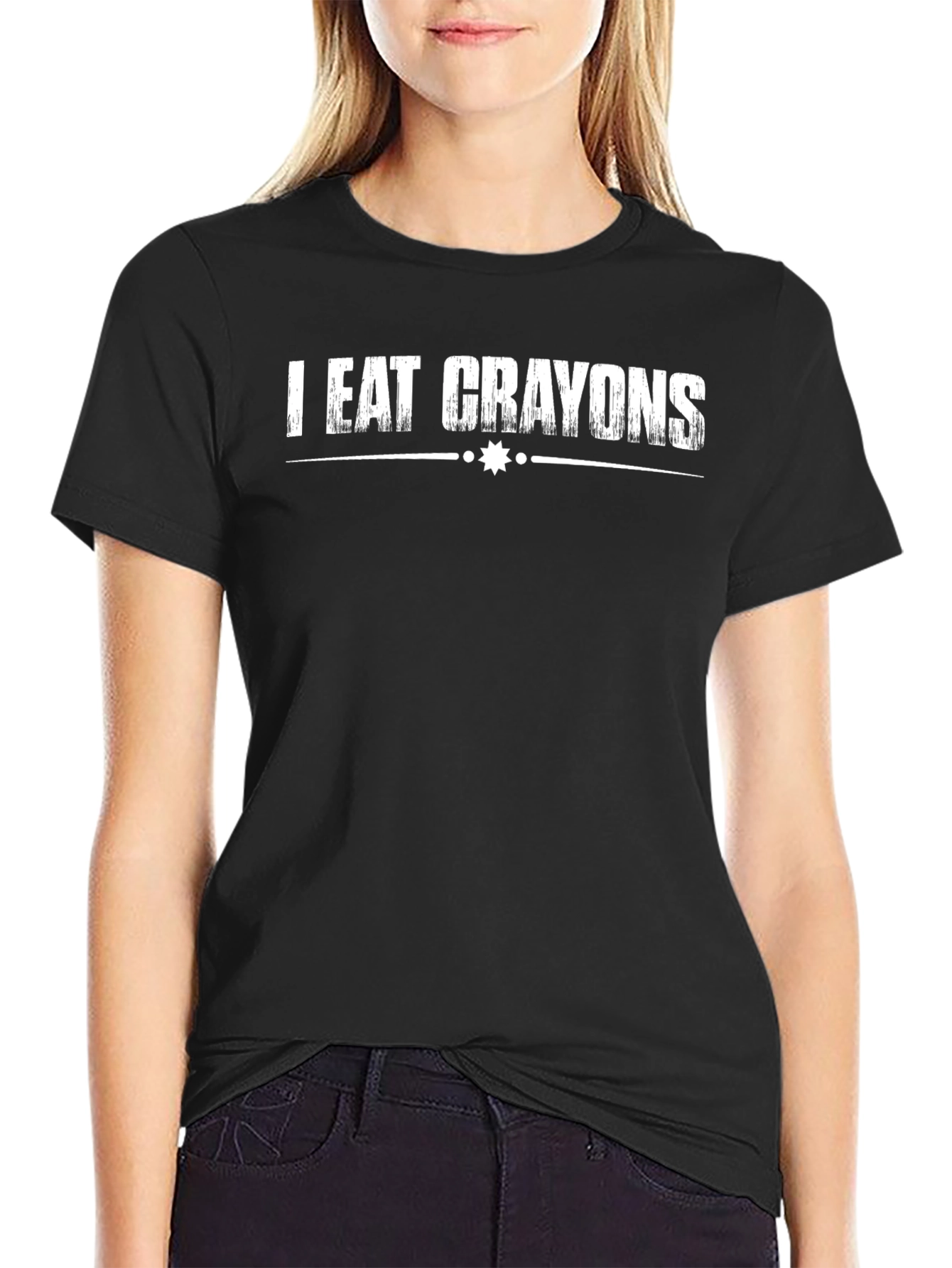 Black I Eat Crayons Graphic Tee - Black view 2