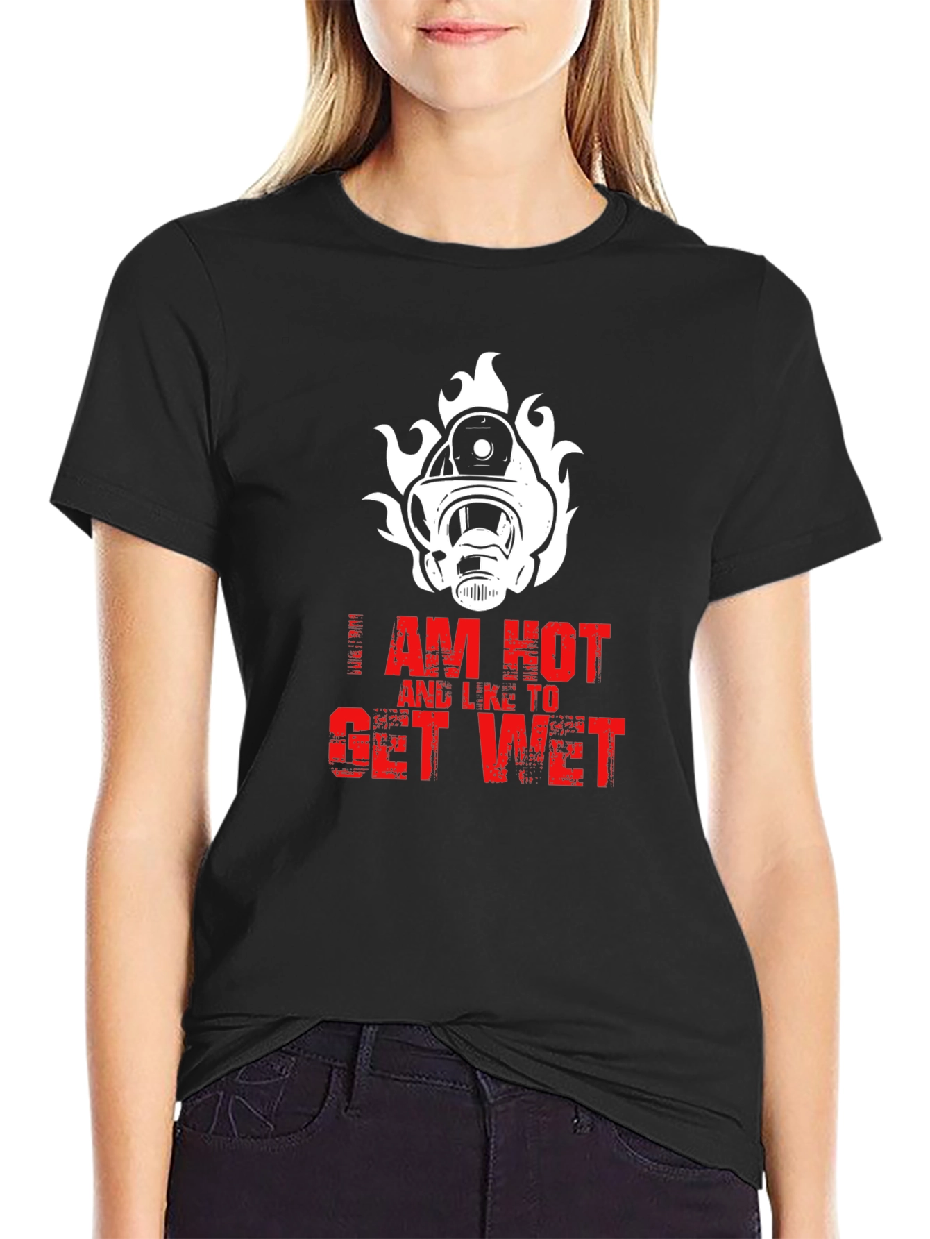 Black I Am Hot and Like to Get Wet Graphic T-Shirt view 2