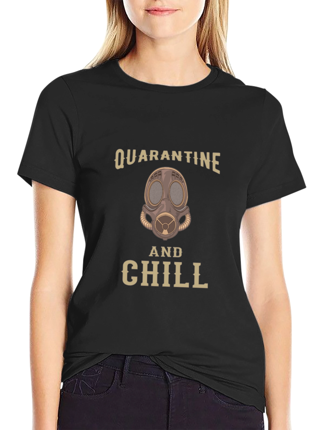 Black Quarantine and Chill Graphic T-Shirt - Comfort & Style view 2
