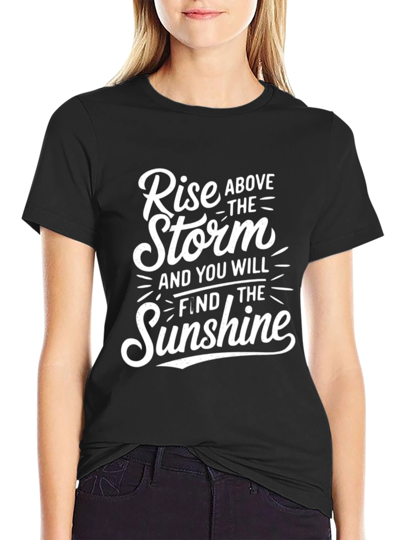 Black Rise Above the Storm Graphic Tee - Black view 2