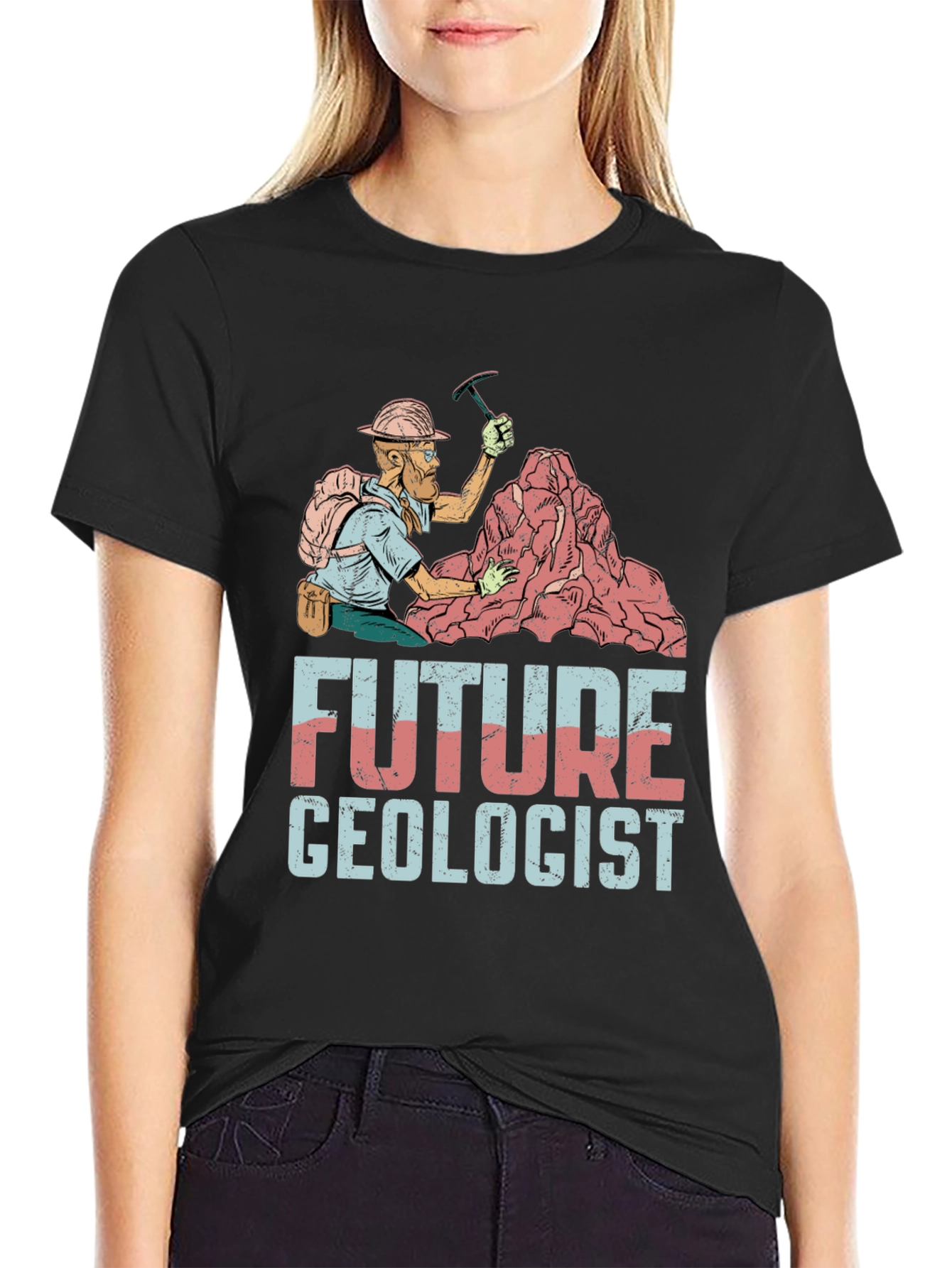 Black Future Geologist T-Shirt - Rock Collector Tee view 2