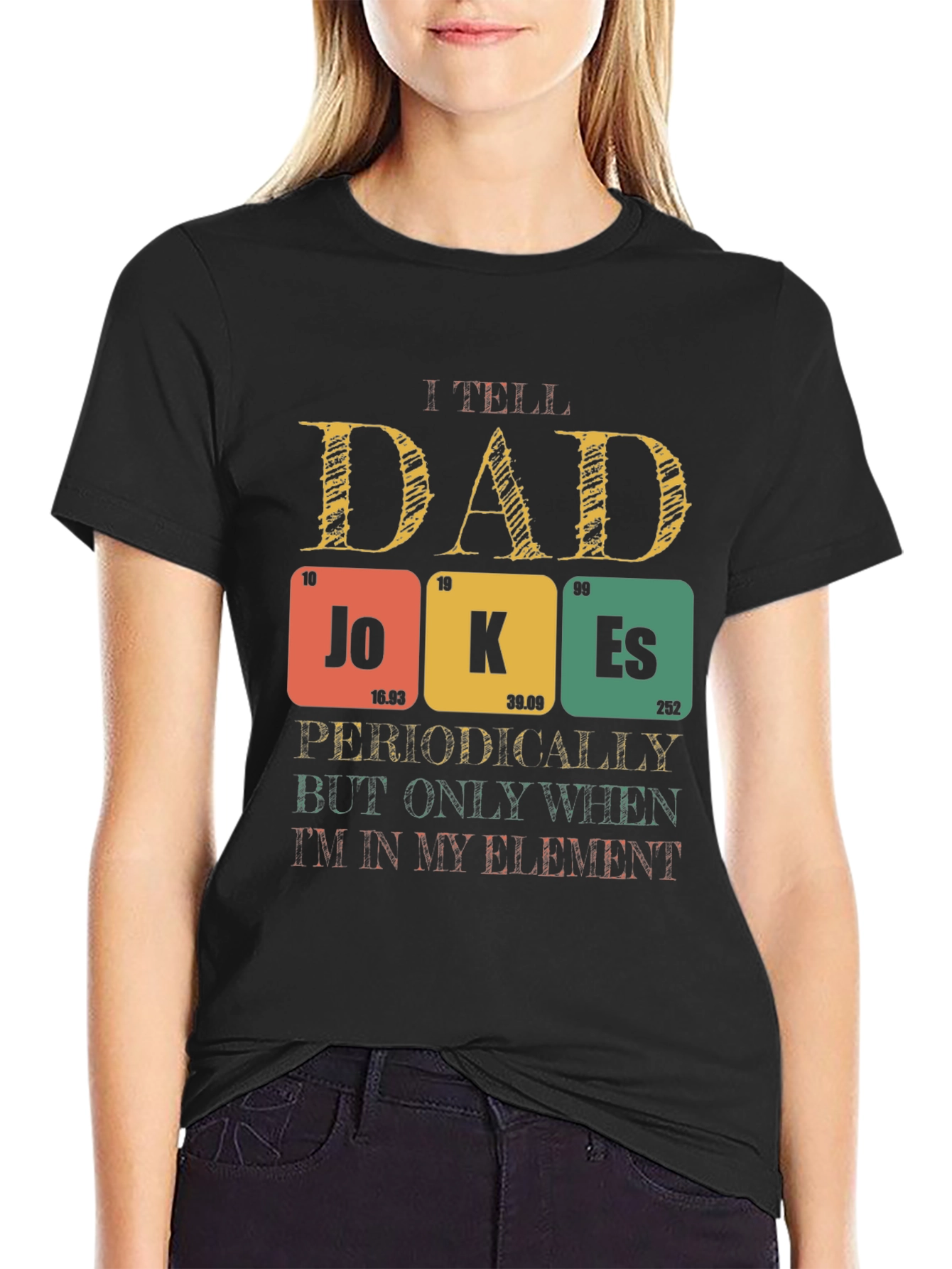 Black Dad Jokes T-Shirt - Periodic Table Element Pun view 2