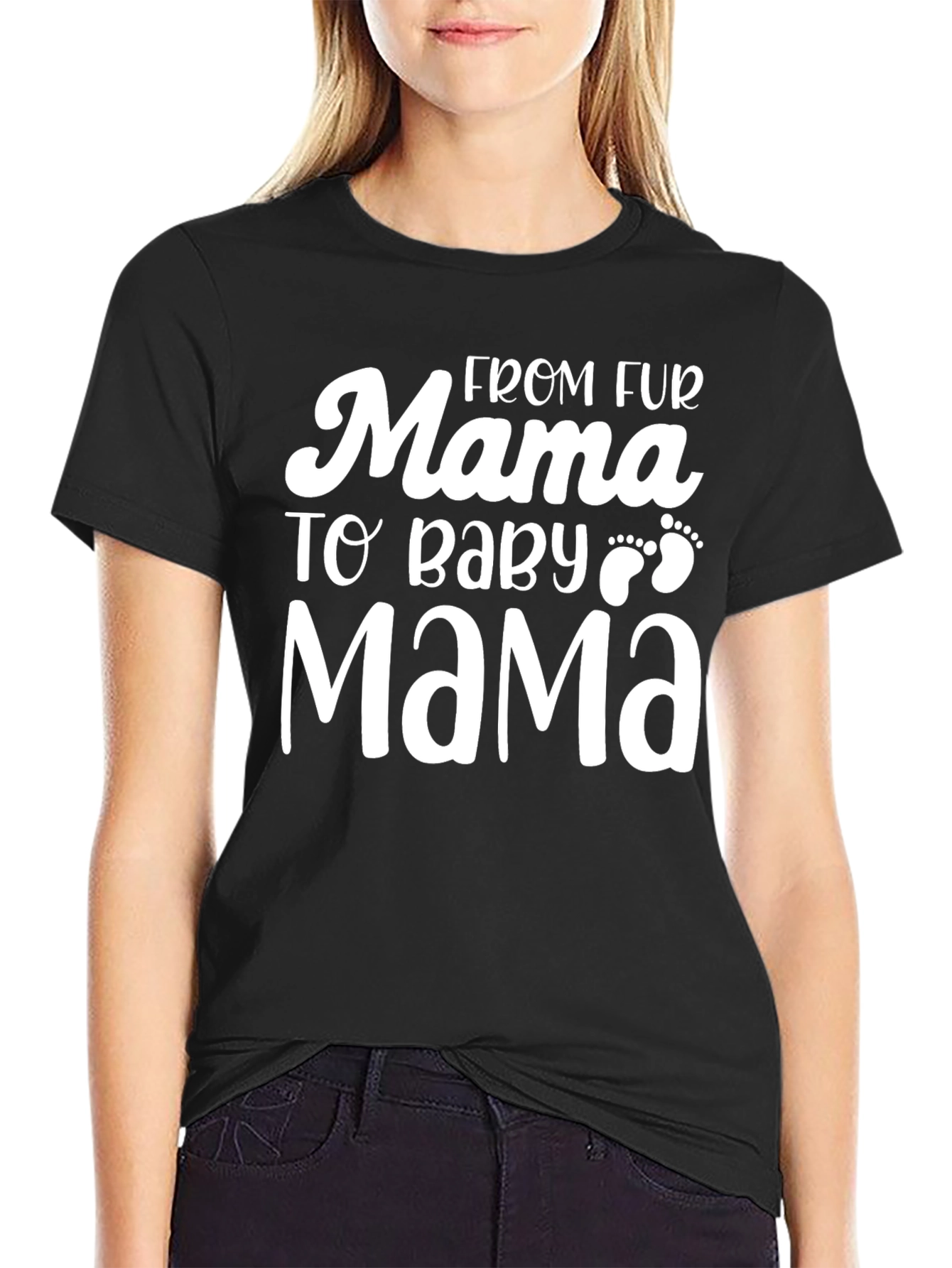 Black From Fur Mama to Baby Mama Graphic Tee view 2