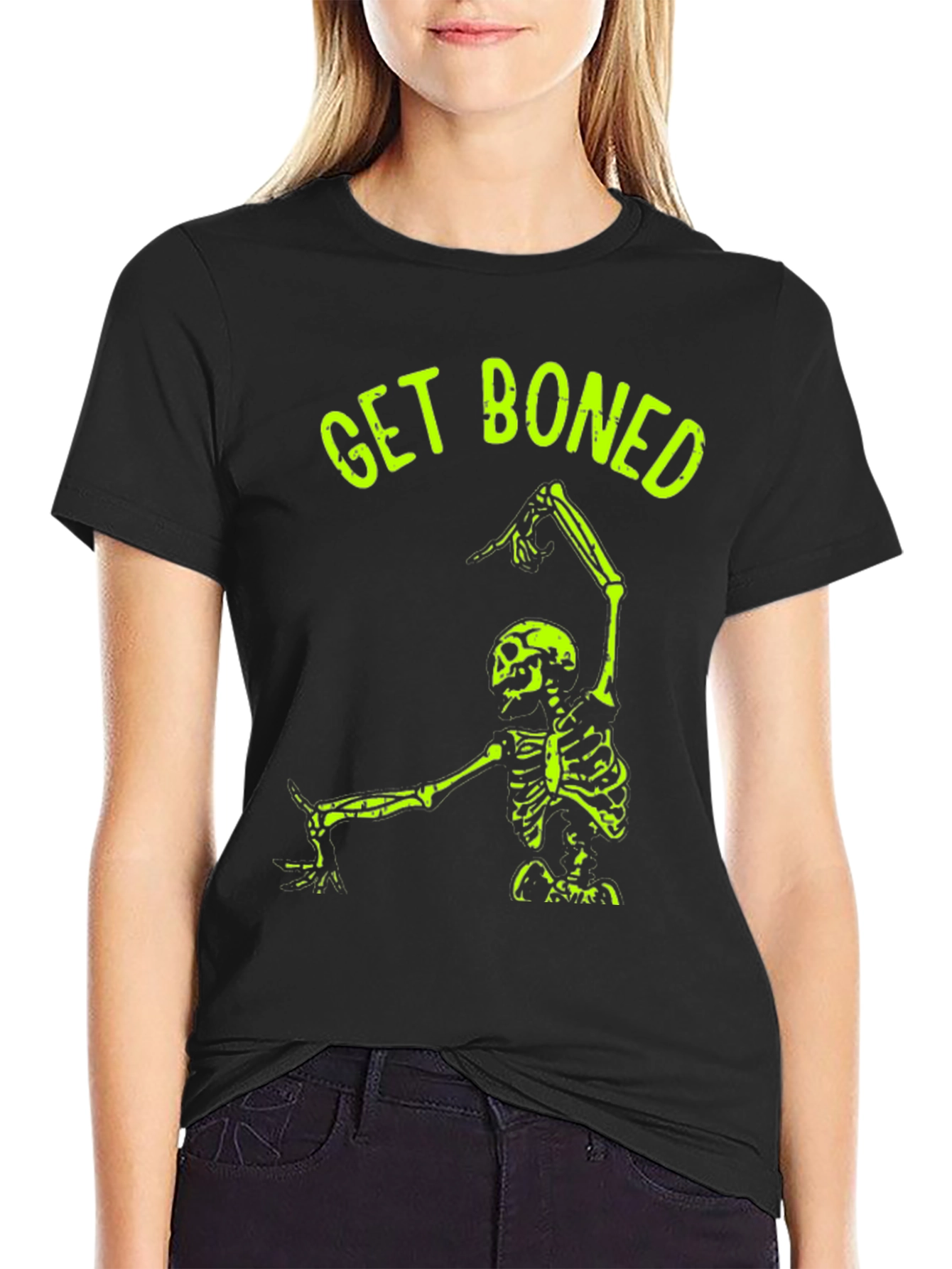 Black Get Boned Skeleton Graphic Tee - Black view 2