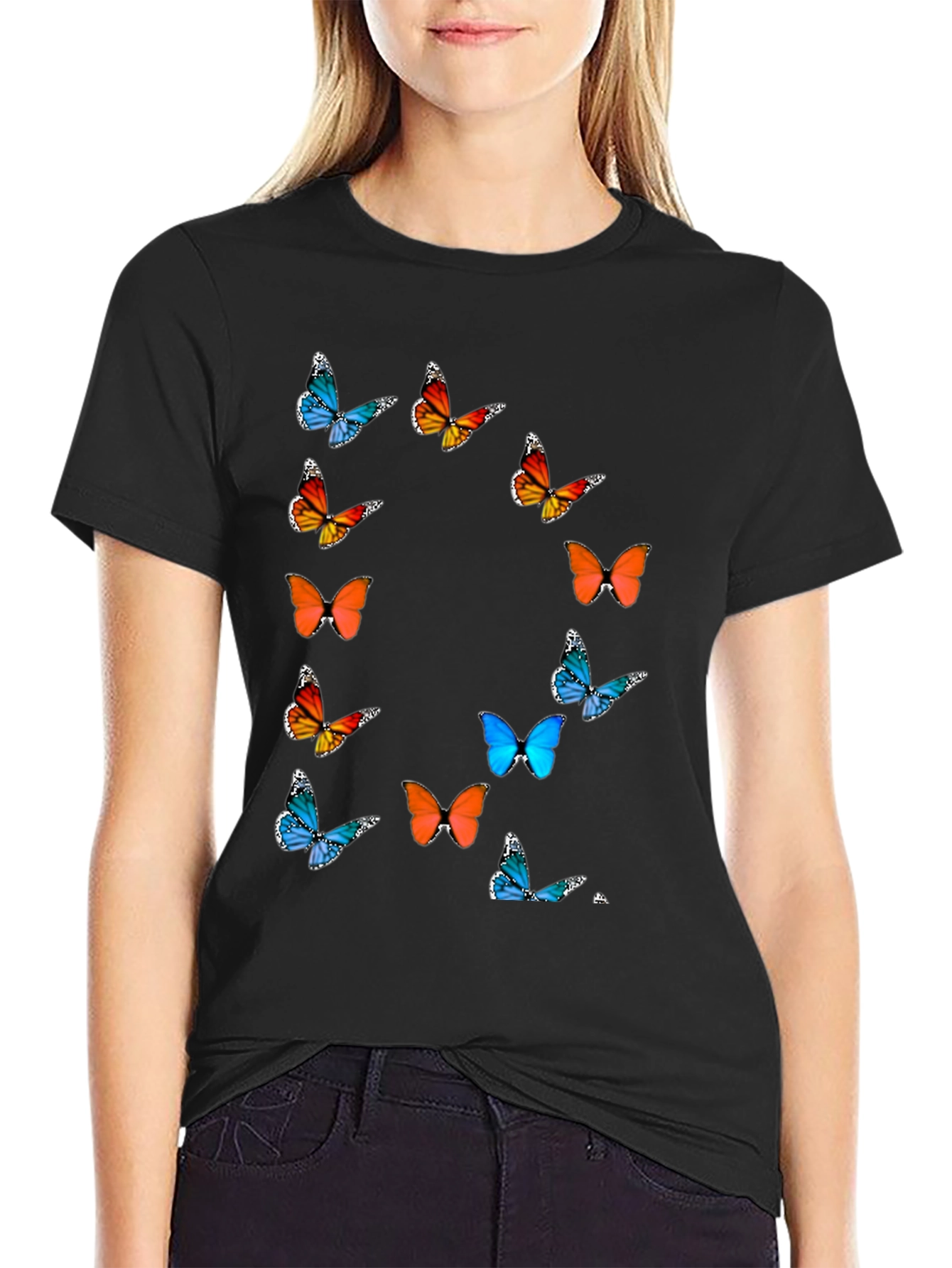 Black Butterfly Graphic T-Shirt - Stylish & Comfortable view 2