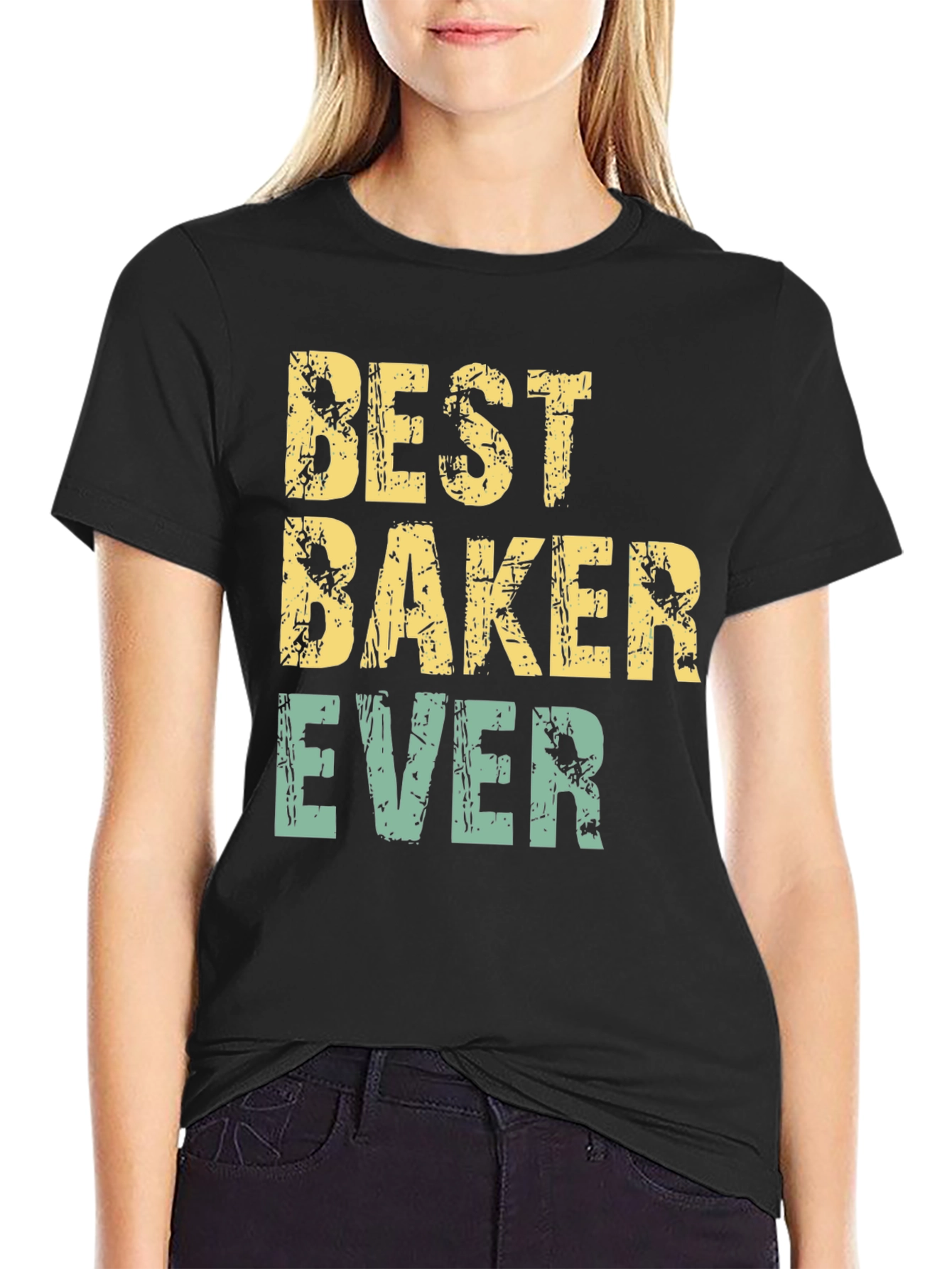 Black Best Baker Ever T-Shirt - Funny Baking Gift view 2