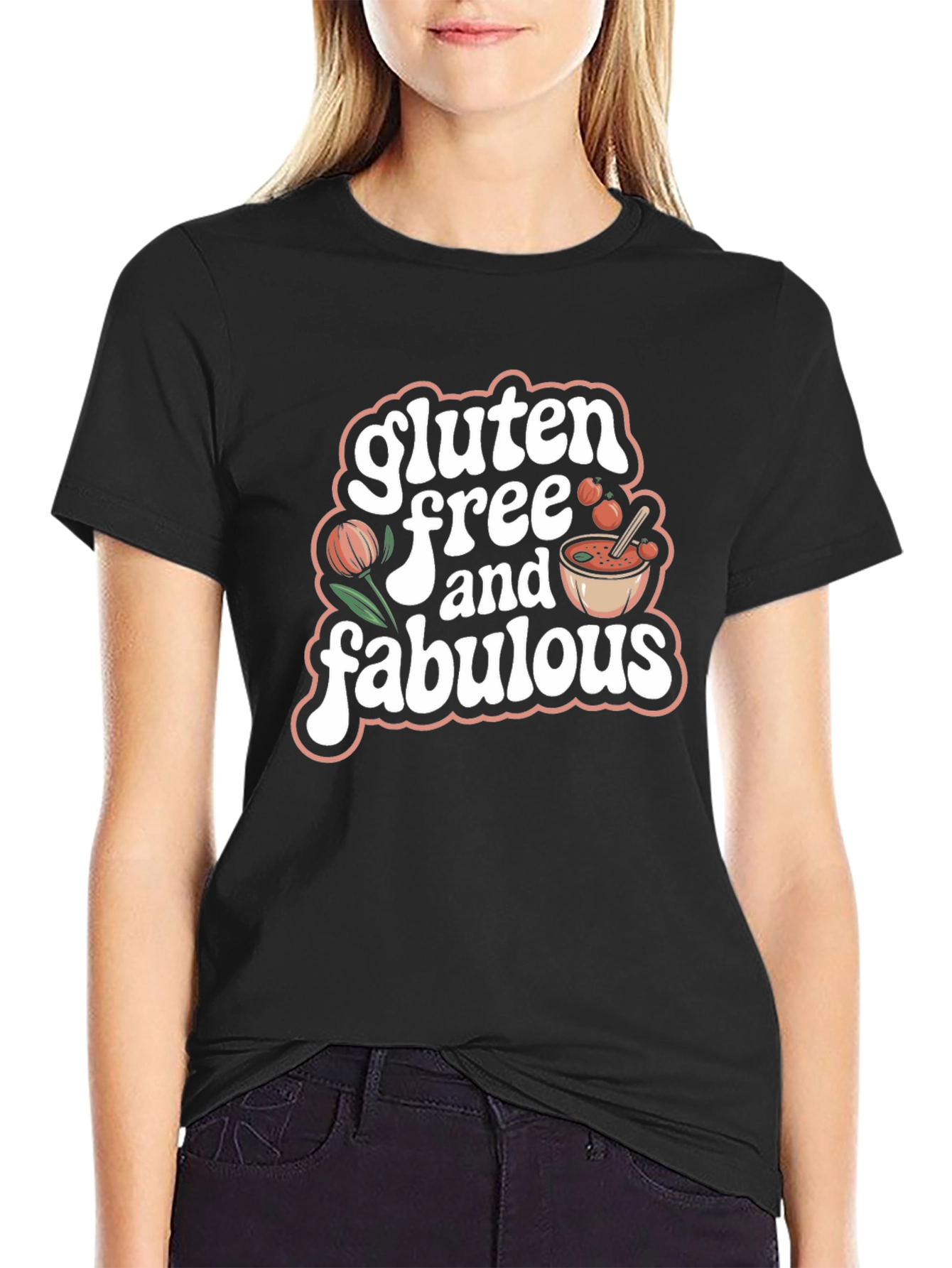 Black Gluten Free & Fabulous Graphic Tee view 2