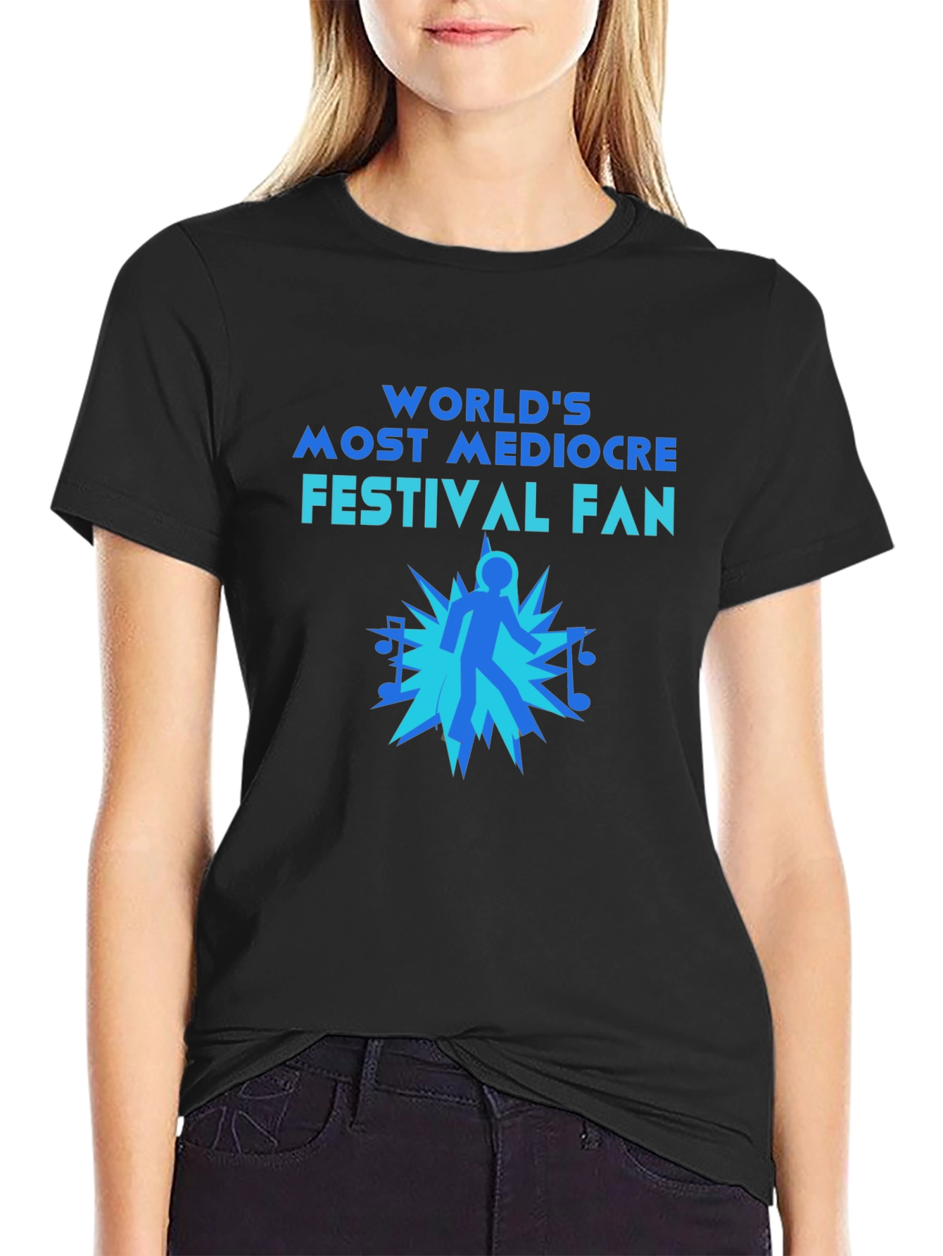 Black Mediocre Festival Fan T-Shirt - Music Lover Tee view 2