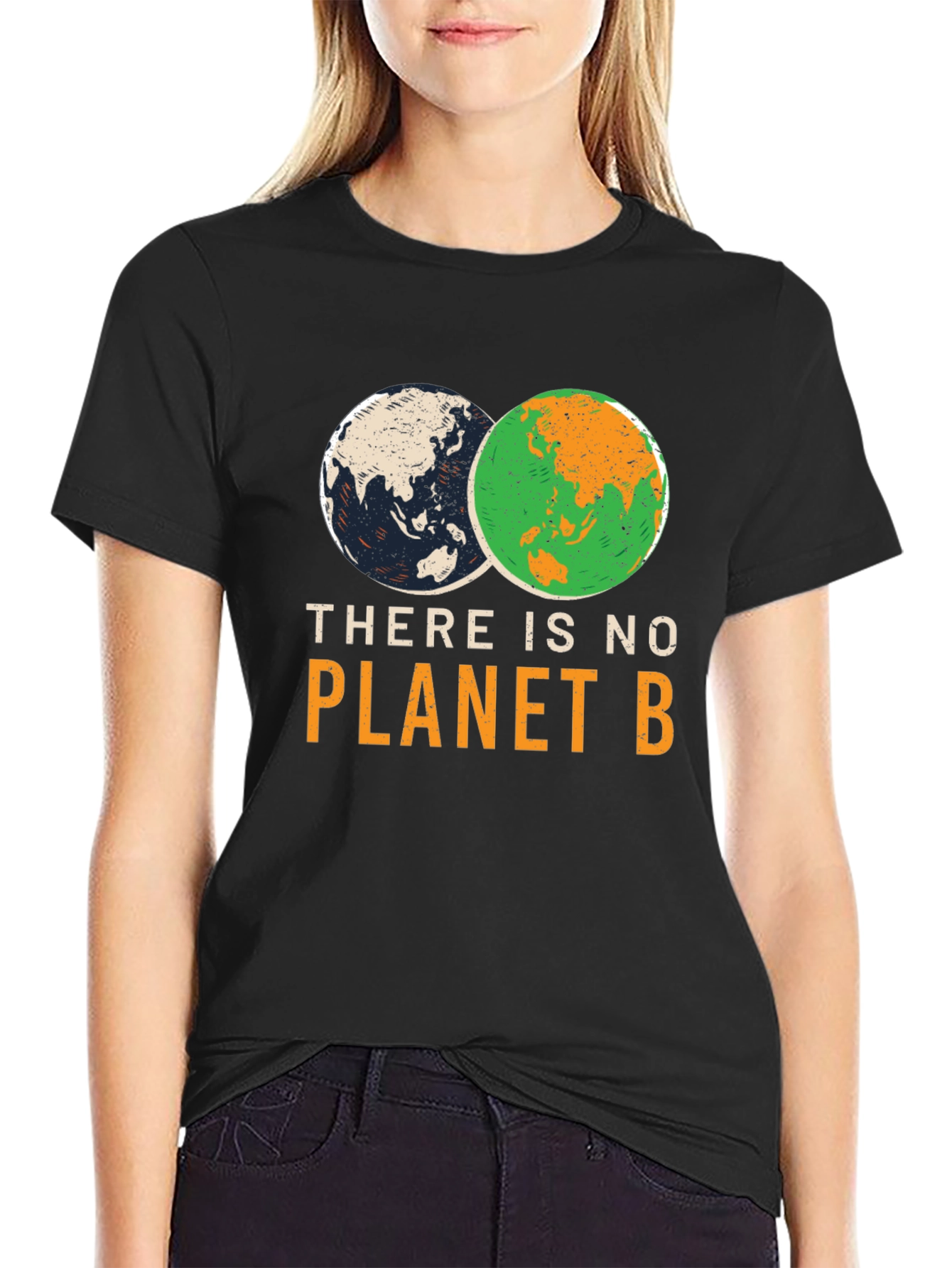 Black There Is No Planet B Graphic T-Shirt view 2