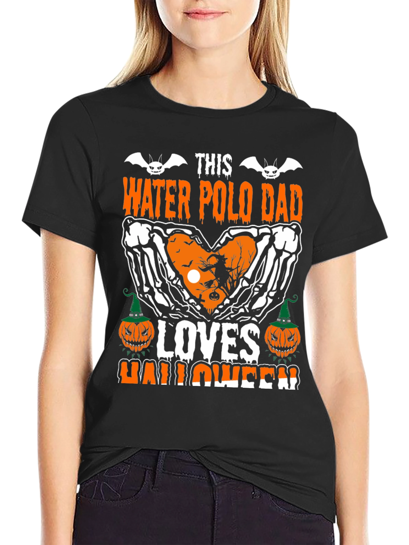 Black Water Polo Dad Halloween T-Shirt view 2