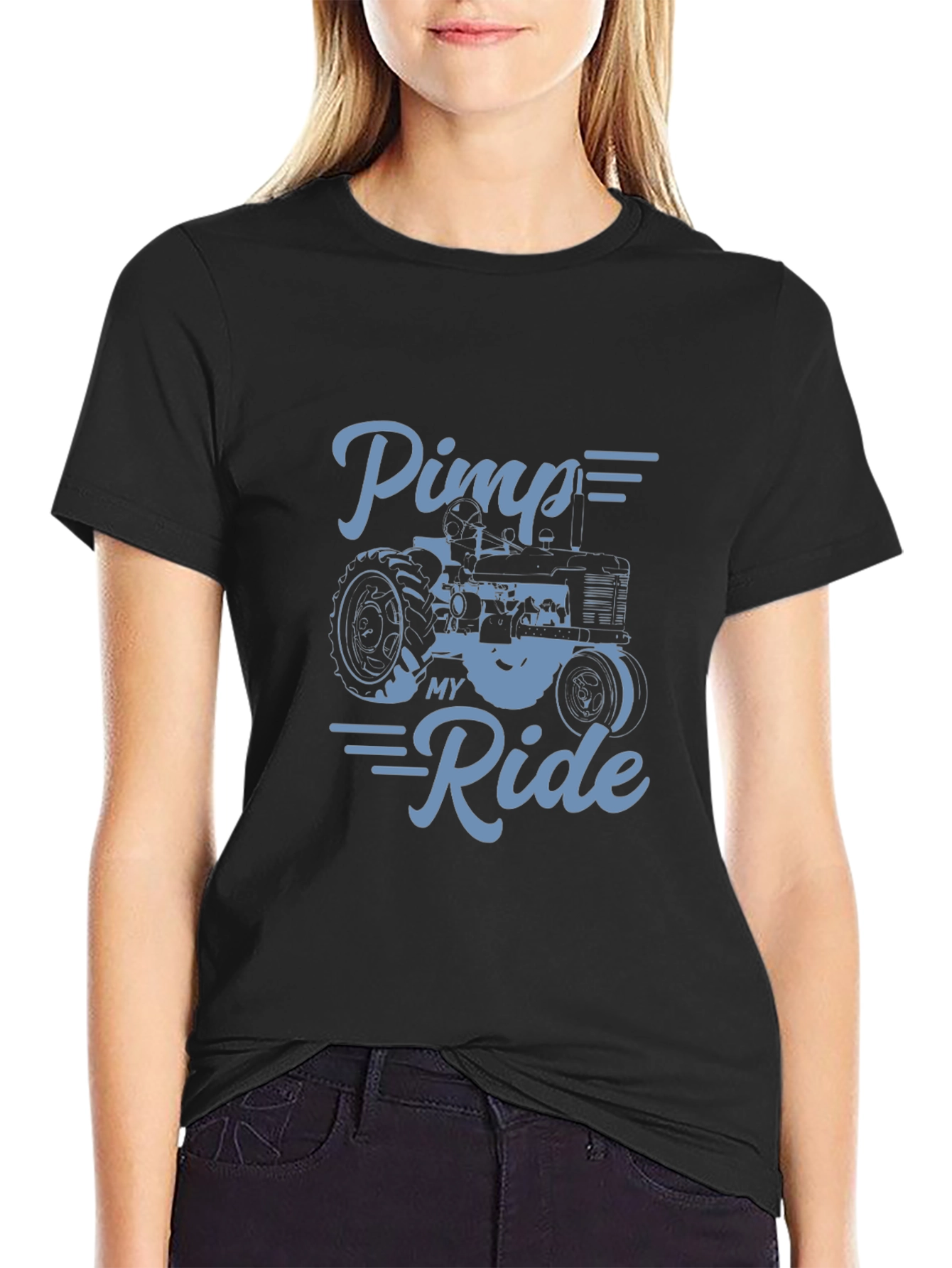Black Pimp My Ride Tractor T-Shirt - Farm Life view 2