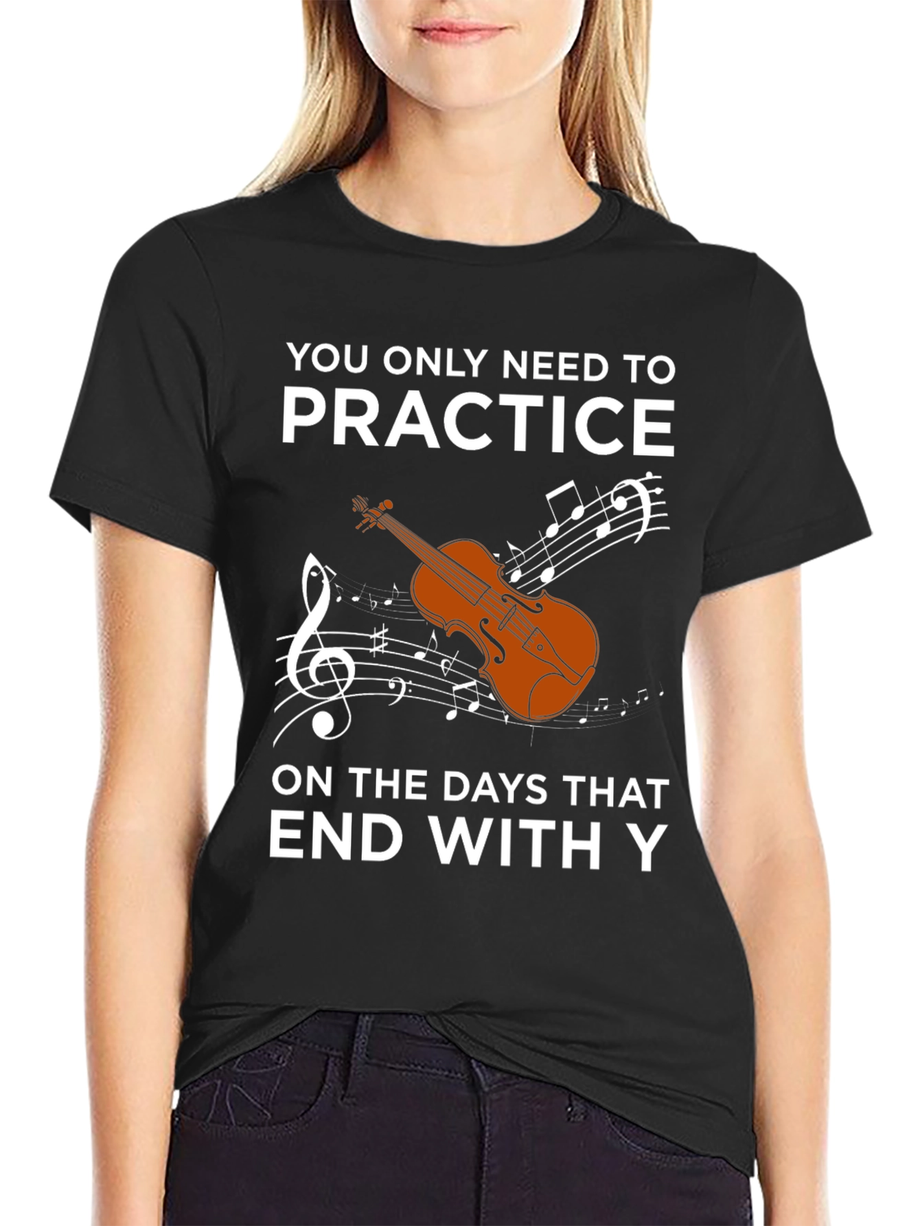Black Practice Days Violin T-Shirt Musician view 2