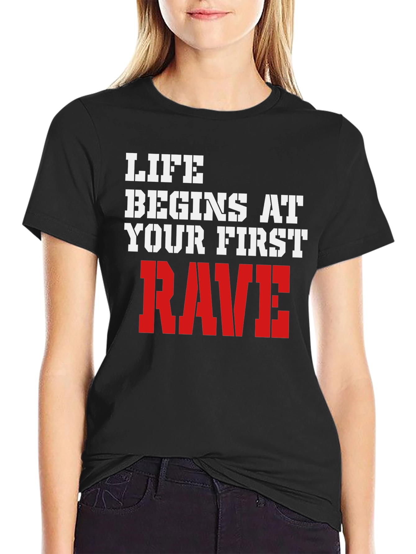 Black Life Begins at Your First Rave T-Shirt view 2