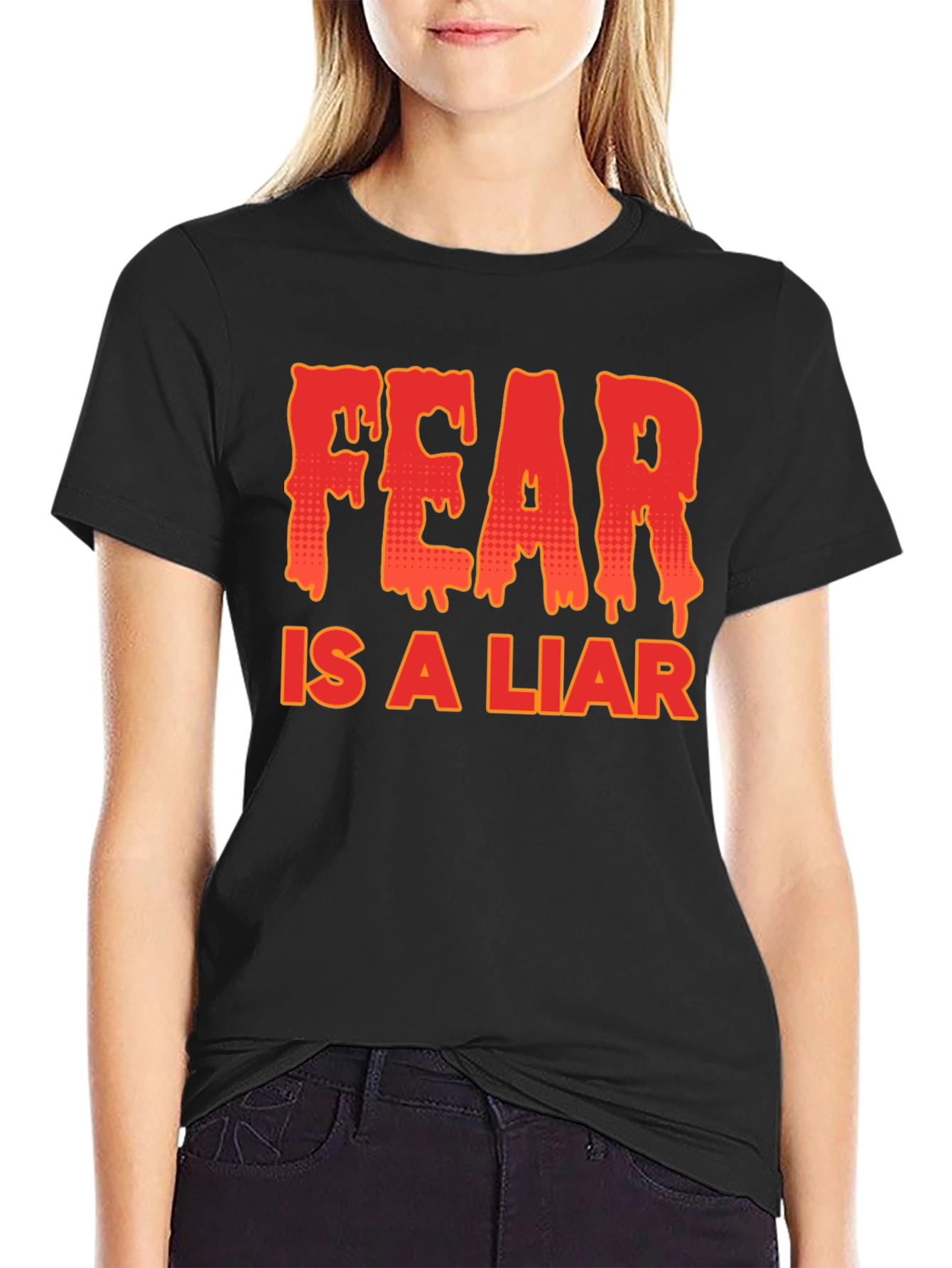 Black Fear is a Liar Graphic T-Shirt view 2