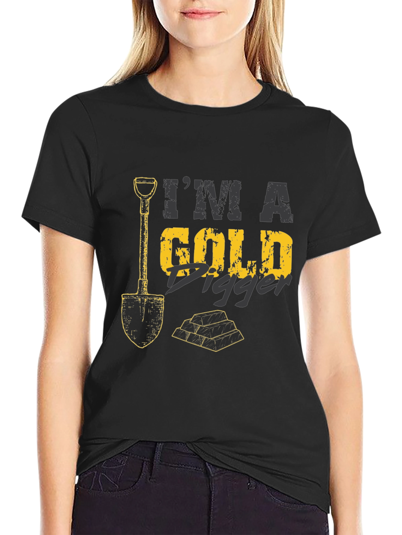 Black I'm A Gold Digger Black T-Shirt view 2