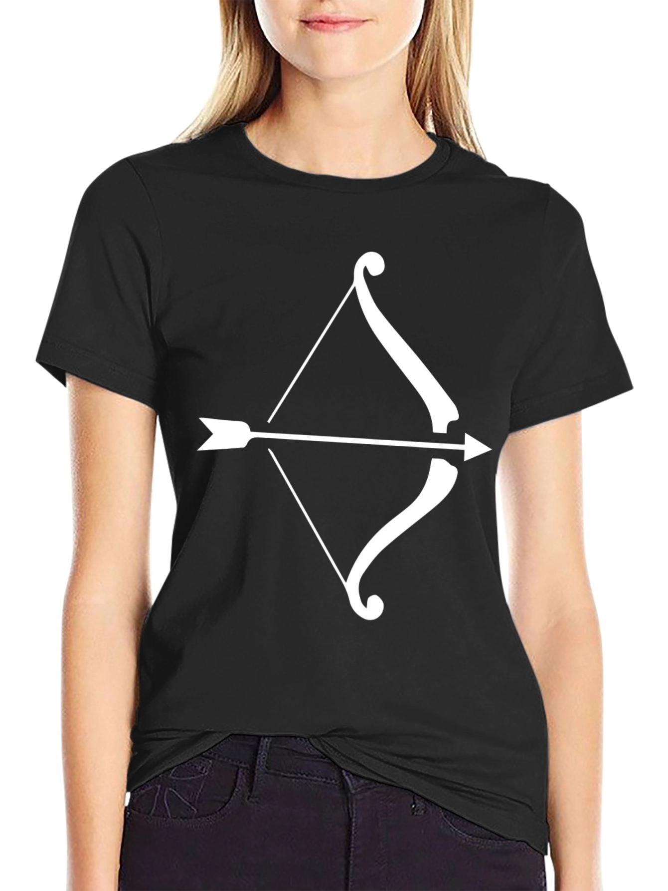 Black Archer Bow & Arrow Graphic Tee - Black view 2