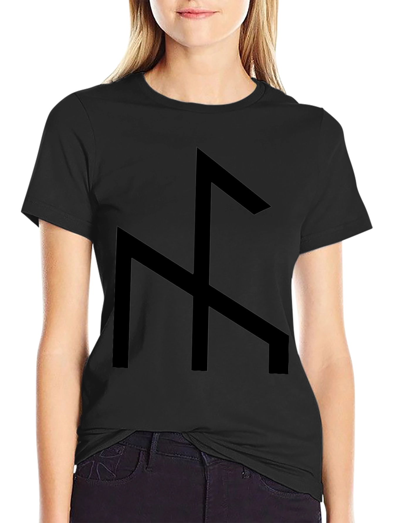 Black Black T-Shirt with Bold Graphic view 2