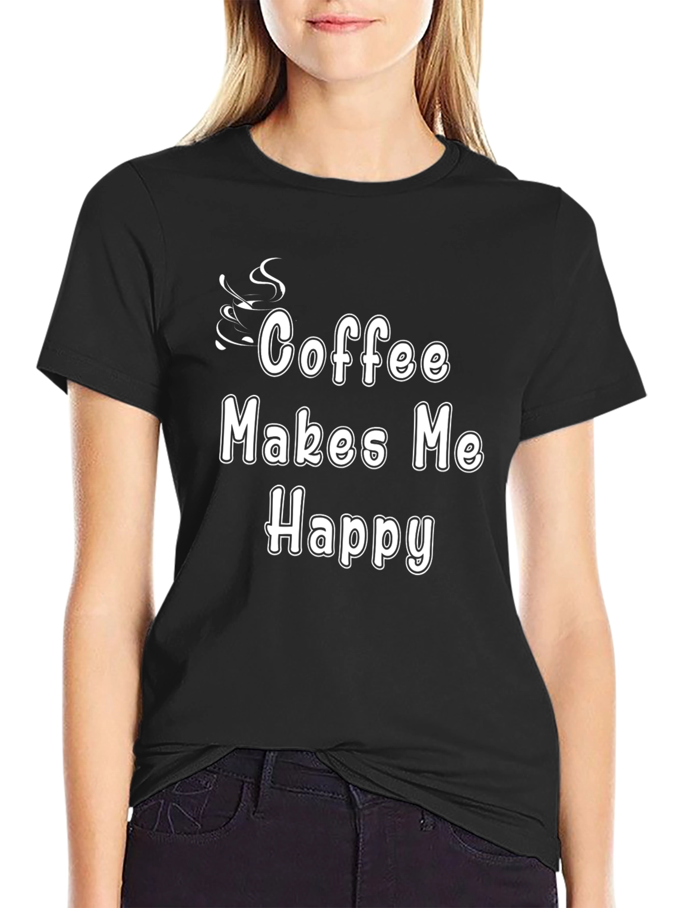 Black Coffee Makes Me Happy T-Shirt view 2