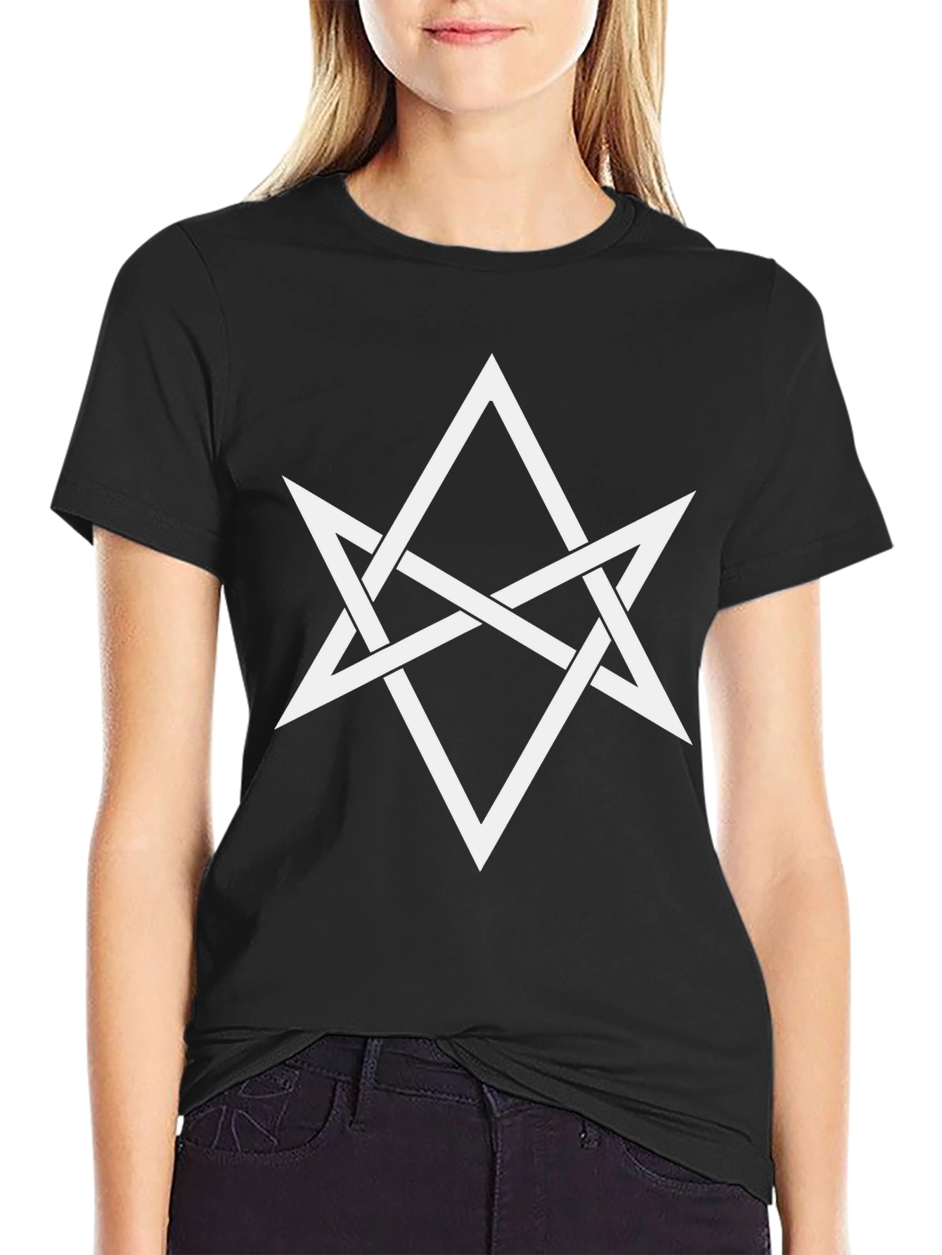 Black Esoteric Star Graphic Tee - Black Cotton Blend view 2