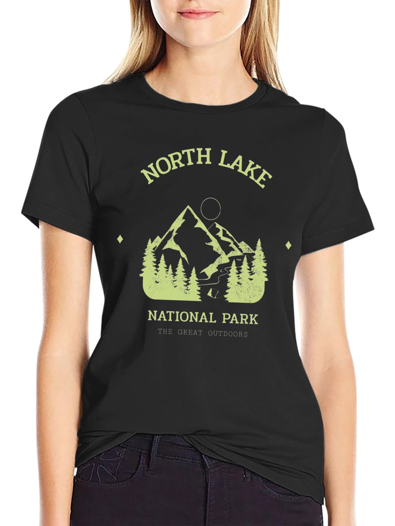 Black North Lake National Park Graphic T-Shirt view 2