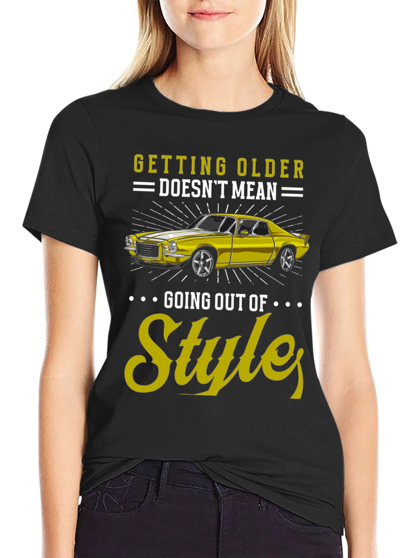 Black Getting Older Doesn't Mean Going Out of Style Graphic Tee view 2