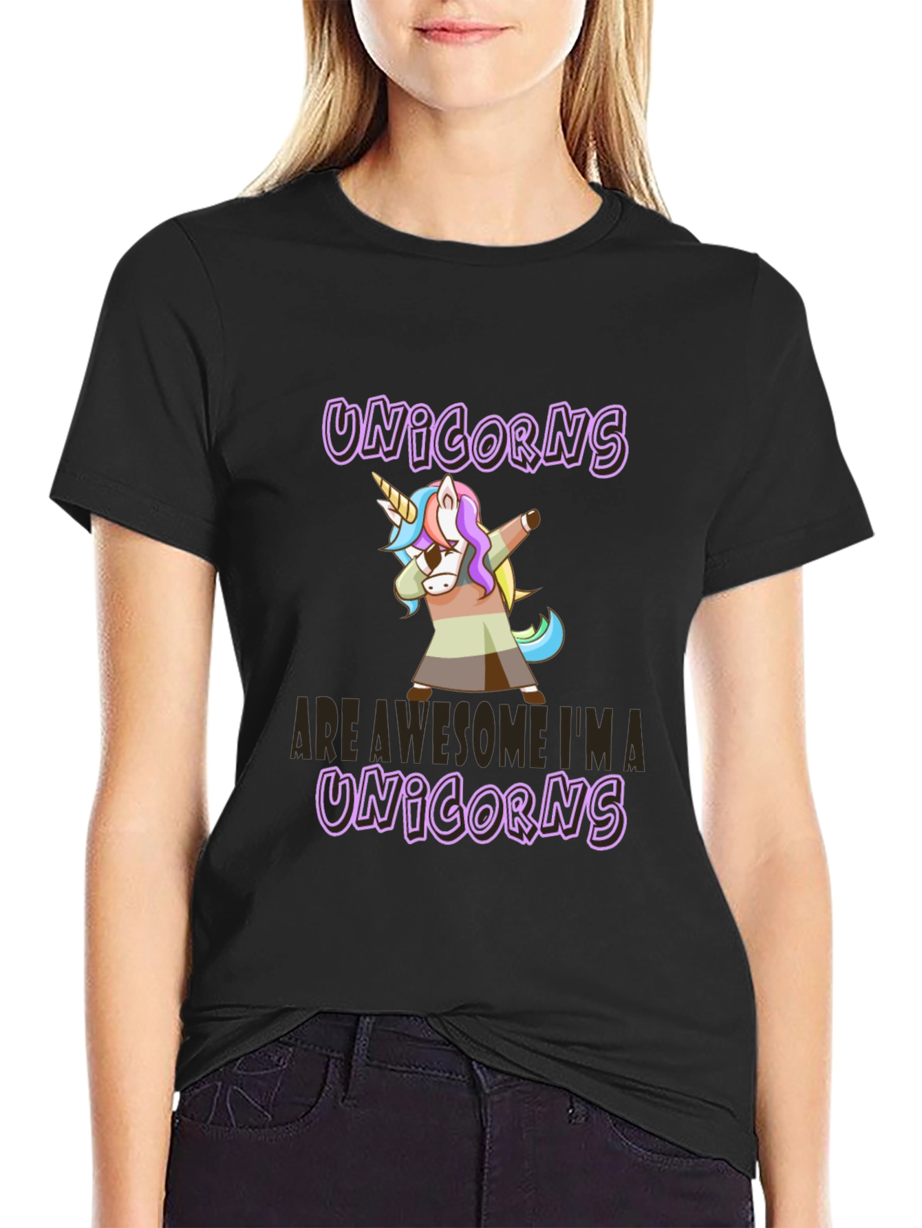 Black Unicorns Are Awesome I'm A Unicorns T-Shirt view 2