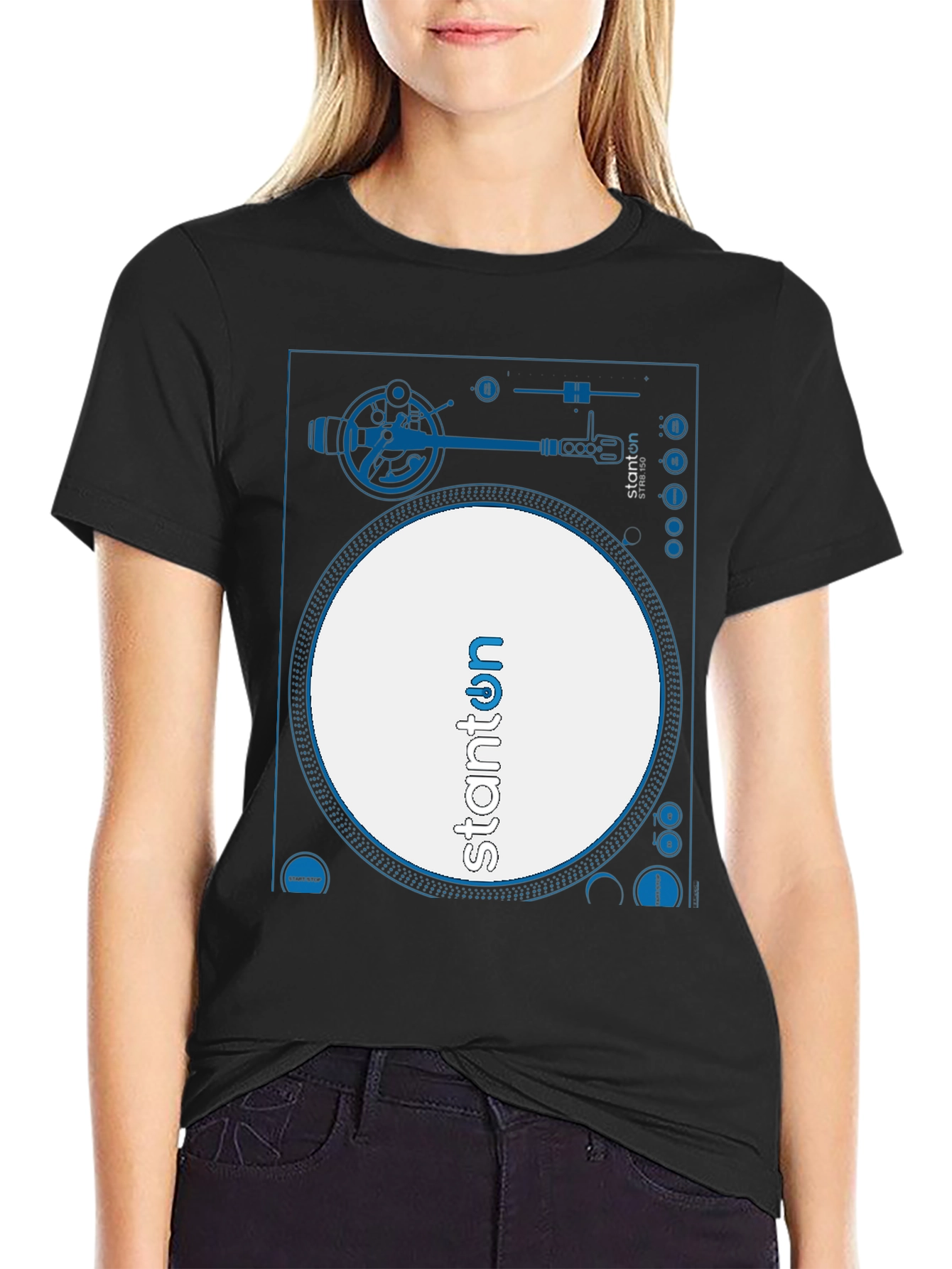 Black Stanton Turntable Graphic T-Shirt view 2