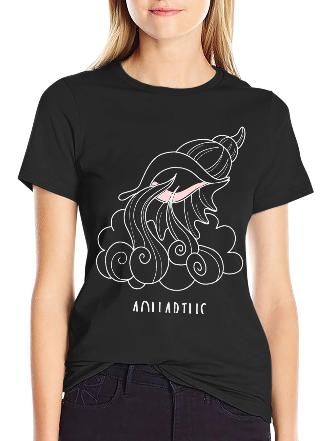 Black Aquatic Shell Graphic Tee - Black Cotton Comfort view 2