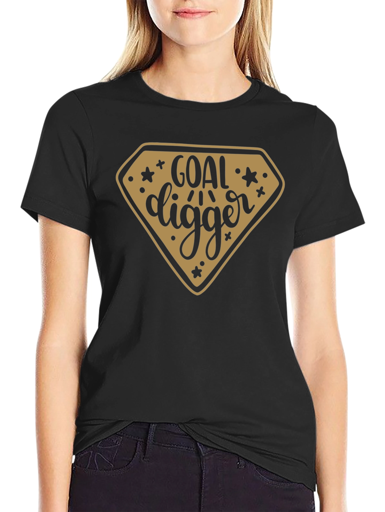 Black Goal Digger Graphic T-Shirt - Black view 2