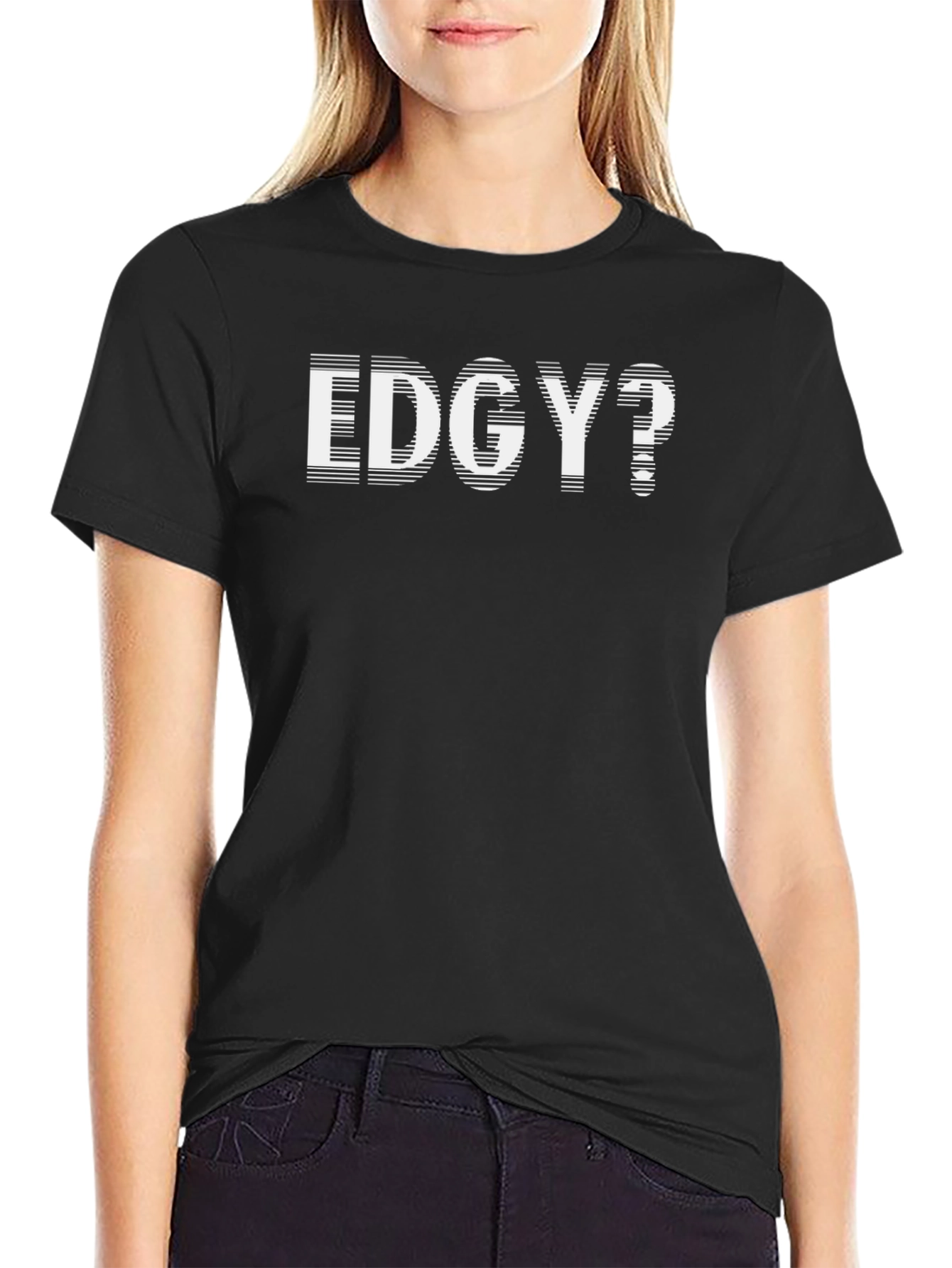 Black Edgy Question Graphic Black T-Shirt - Mens view 2