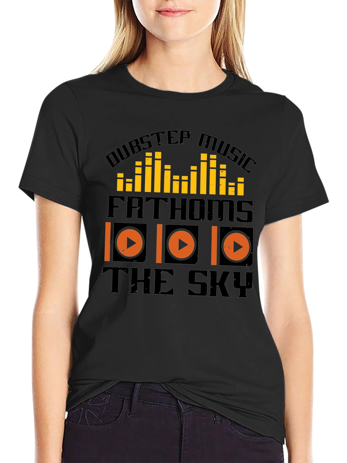 Black Dubstep Music T-Shirt - Fathoms The Sky view 2