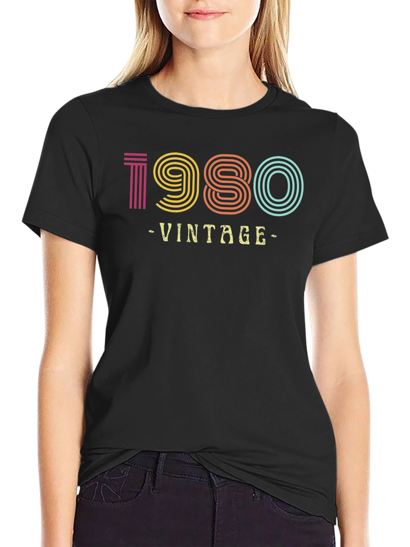 Black Vintage 1980 Graphic Tee view 2