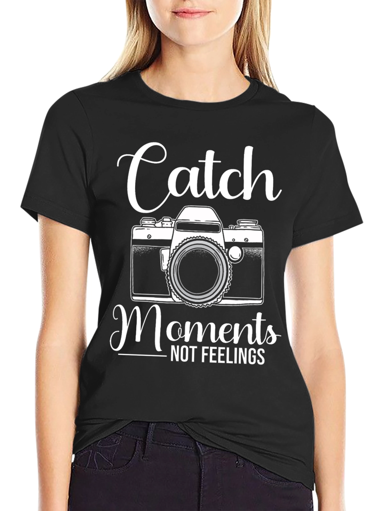 Black Catch Moments T-Shirt - Photographer Gift view 2