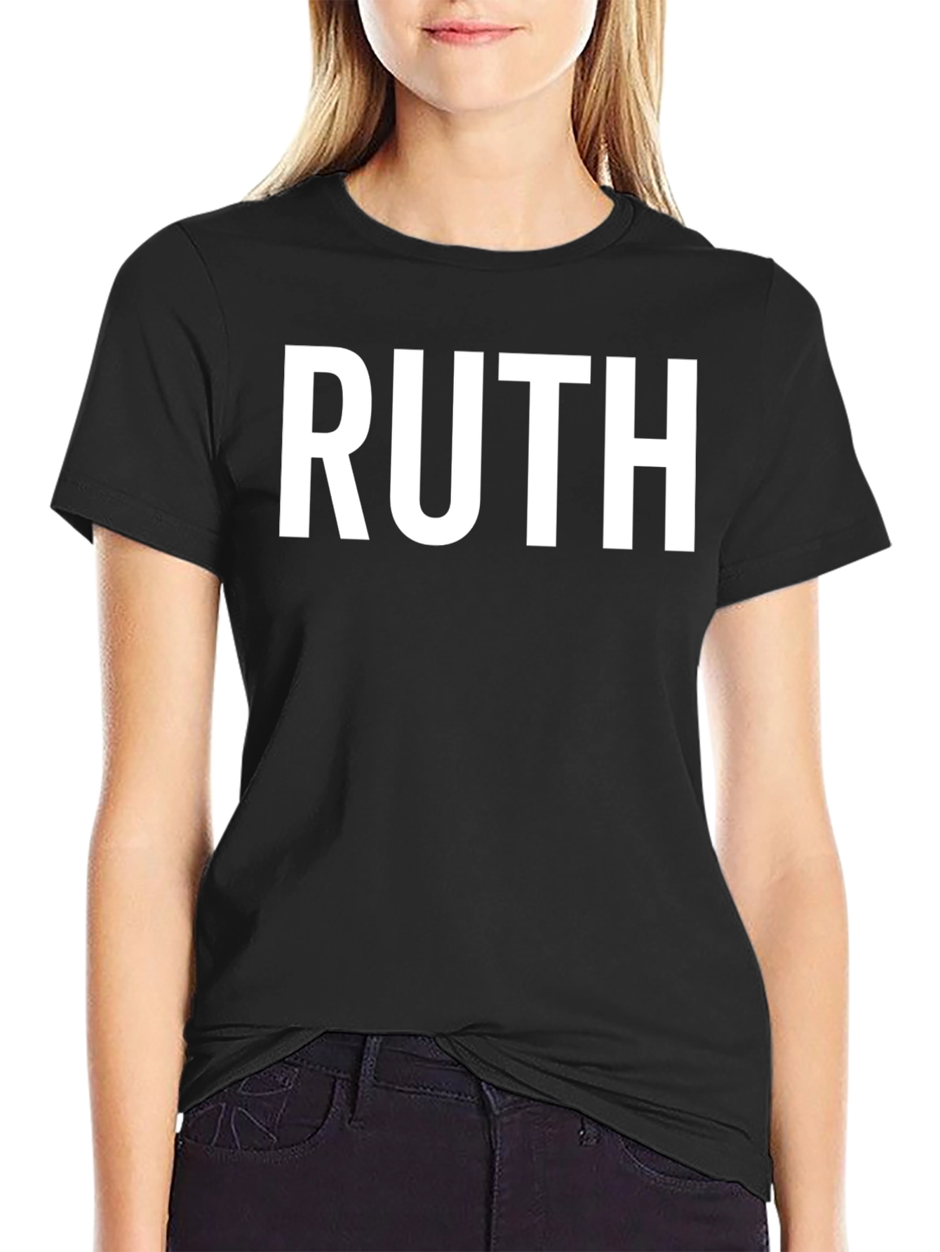 Black RUTH Graphic Tee - Bold Statement T-Shirt view 2
